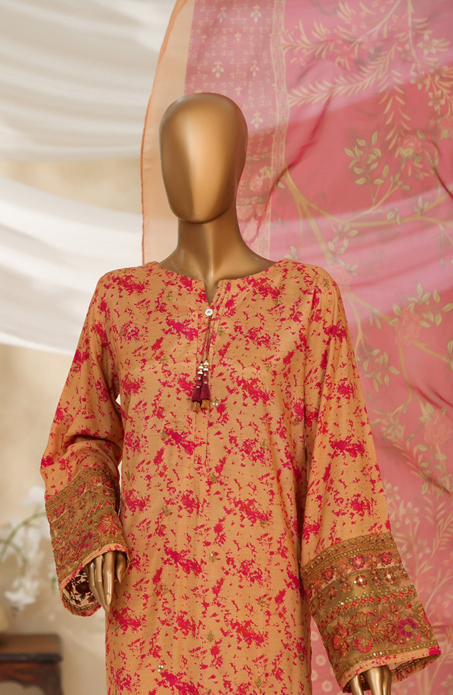 HZ Textile Ready to Wear MAJESTIC EMBROIDERED SILK 3PC Collection 2025 D-07