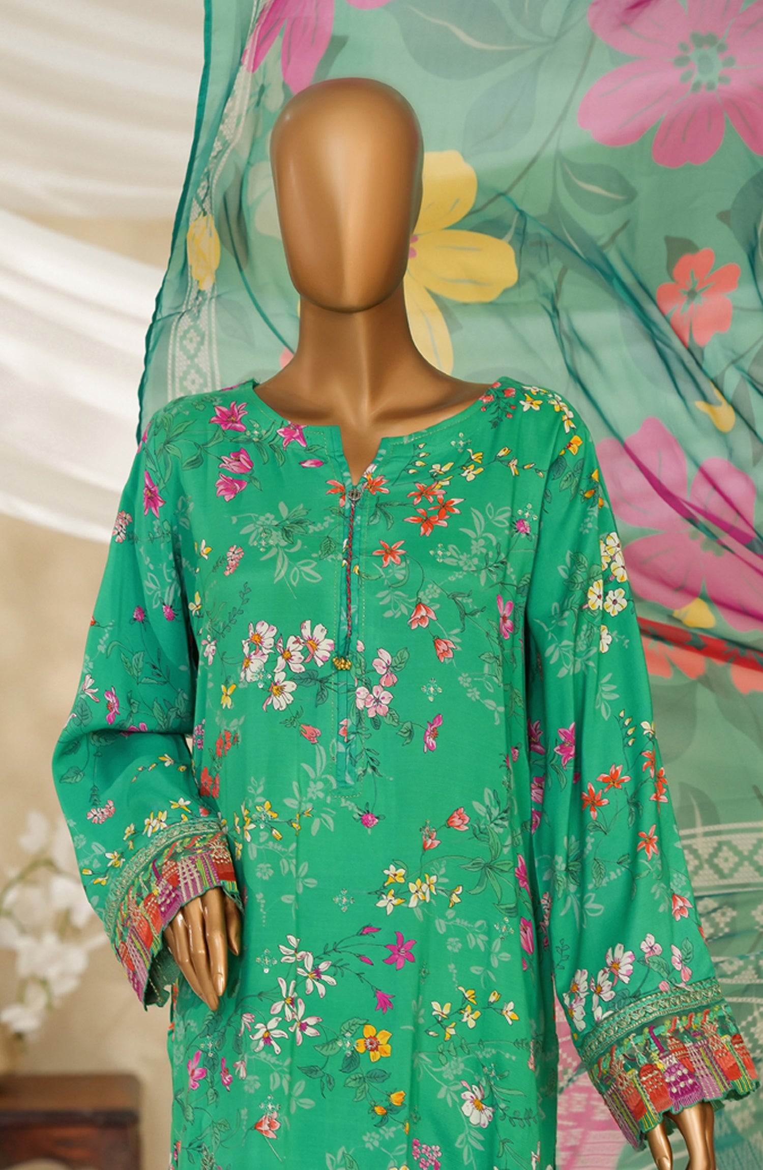 HZ Textile Ready to Wear MAJESTIC EMBROIDERED SILK 3PC Collection 2025 D-08