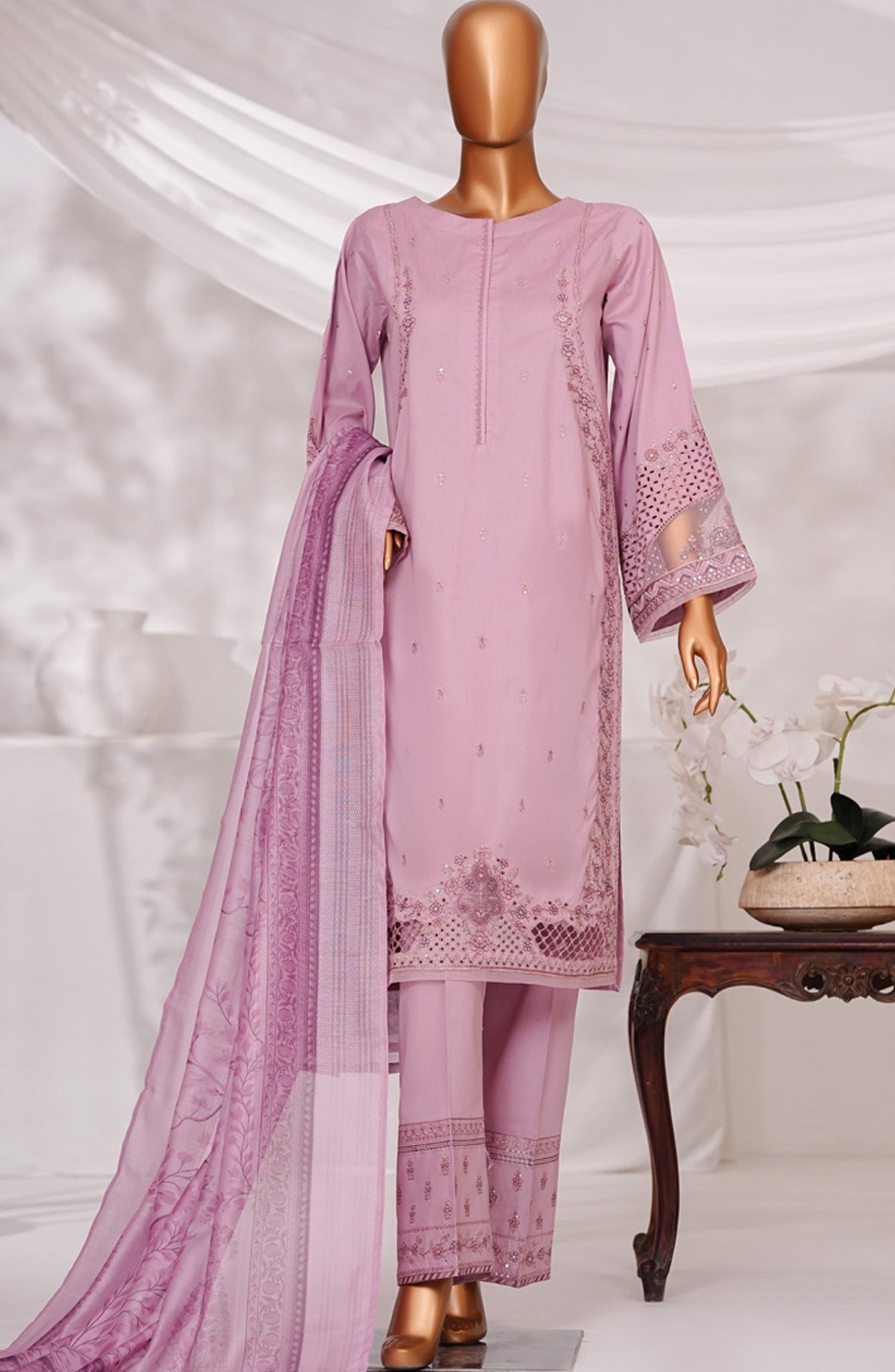 HZ Textile RTW MUSE Cotton Self Jacquard Embroidered With Digital Printed Dupatta VOL-05 3PC Collection 2025 D-06