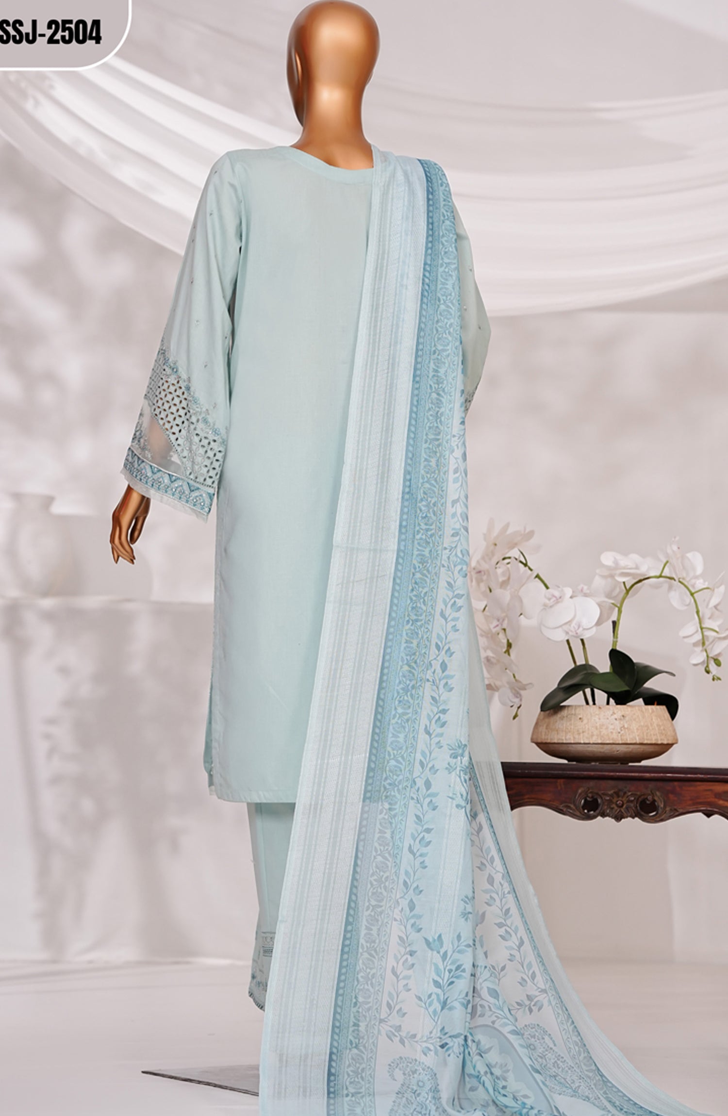 HZ Textile RTW MUSE Cotton Self Jacquard Embroidered With Digital Printed Dupatta VOL-05 3PC Collection 2025 D-01