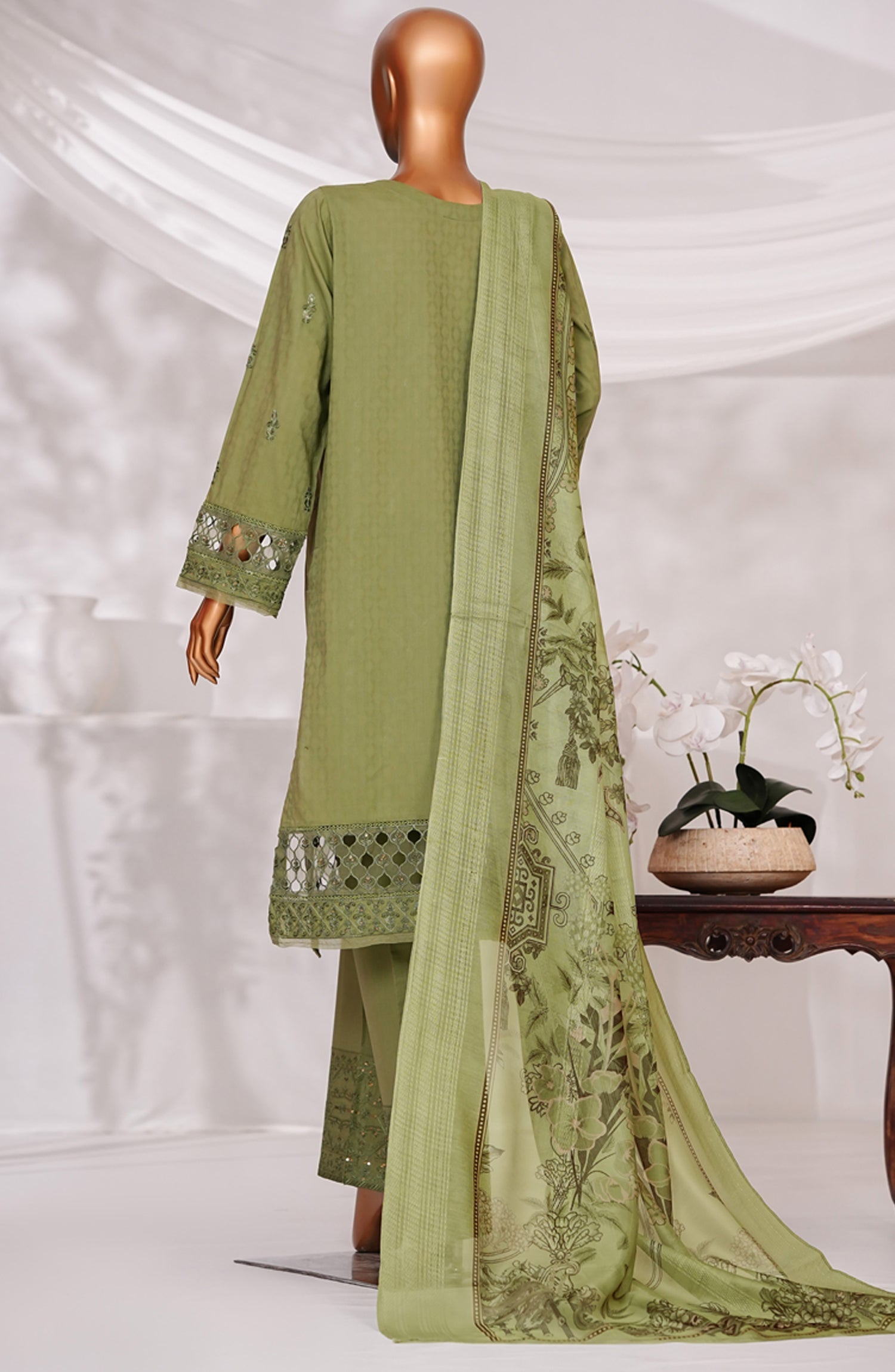 HZ Textile RTW MUSE Cotton Self Jacquard Embroidered With Digital Printed Dupatta VOL-05 3PC Collection 2025 D-05