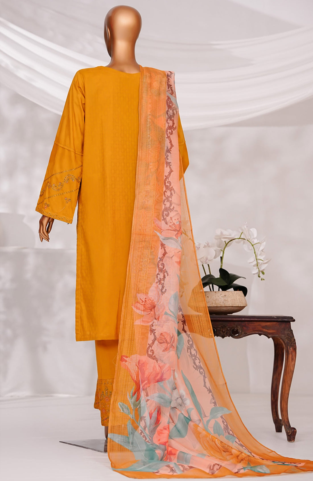 HZ Textile RTW MUSE Cotton Self Jacquard Embroidered With Digital Printed Dupatta VOL-05 3PC Collection 2025 D-03