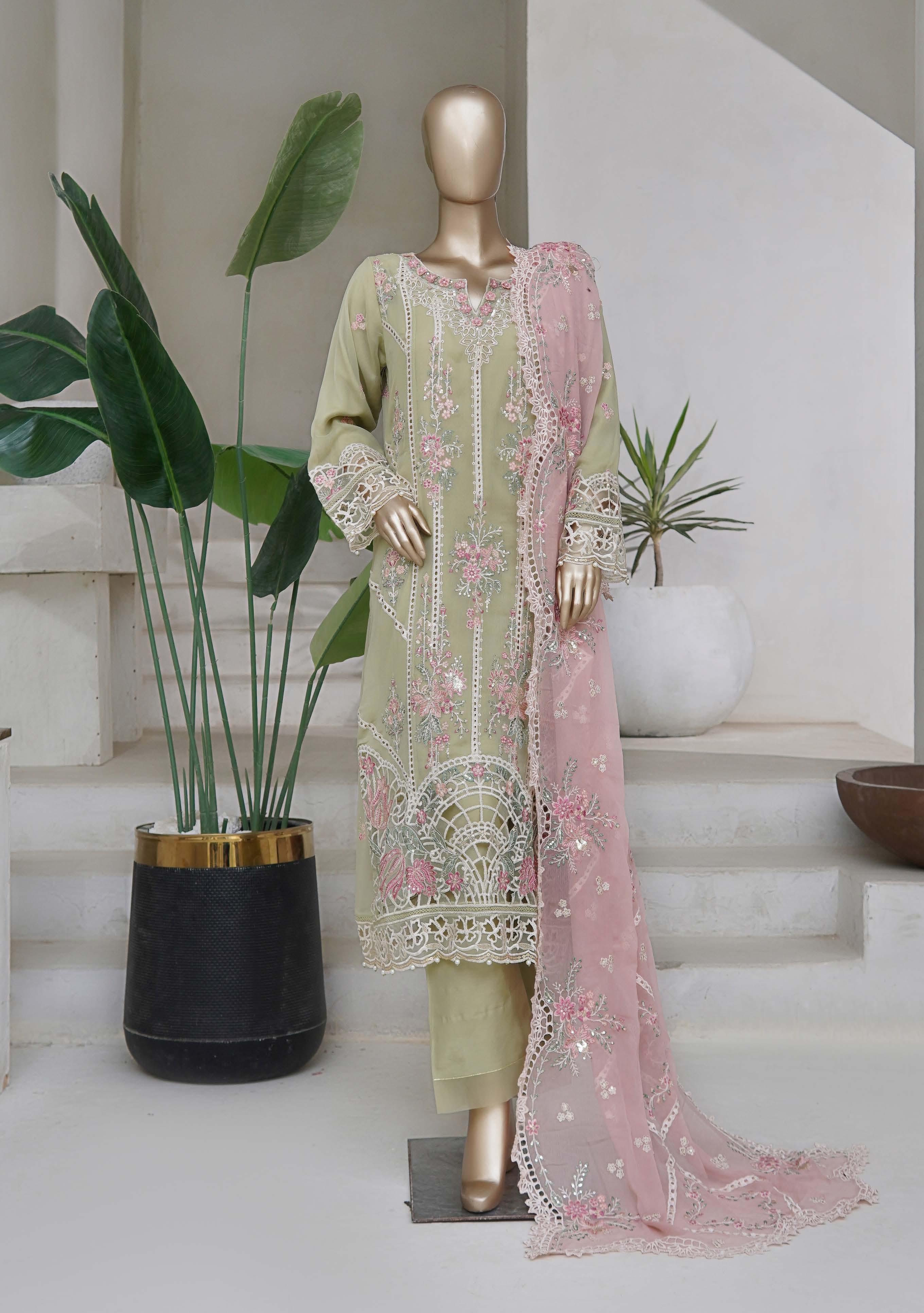 Sadabahar Afsanay Vol-15 luxury Gharara Chiffon Heavy Embroidered With Chiffon Embroidered Dupatta 3Piece RTW Collection 2025 D-03