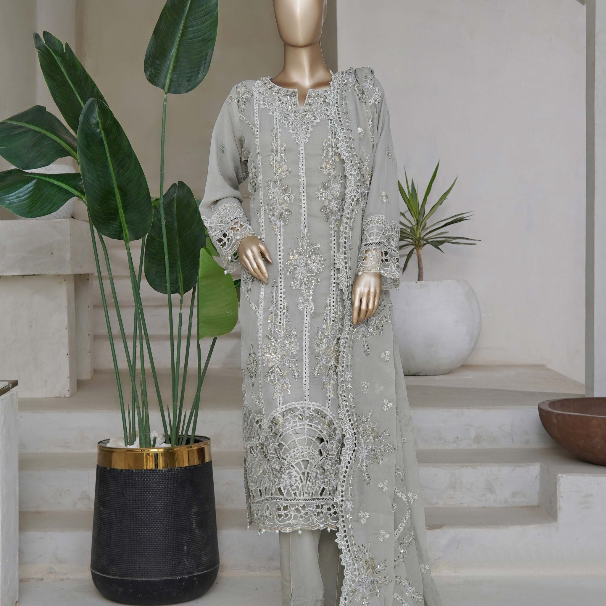Sadabahar Afsanay Vol-15 luxury Chiffon Heavy Embroidered With Chiffon Embroidered Dupatta 3Piece RTW Collection 2025 D-01