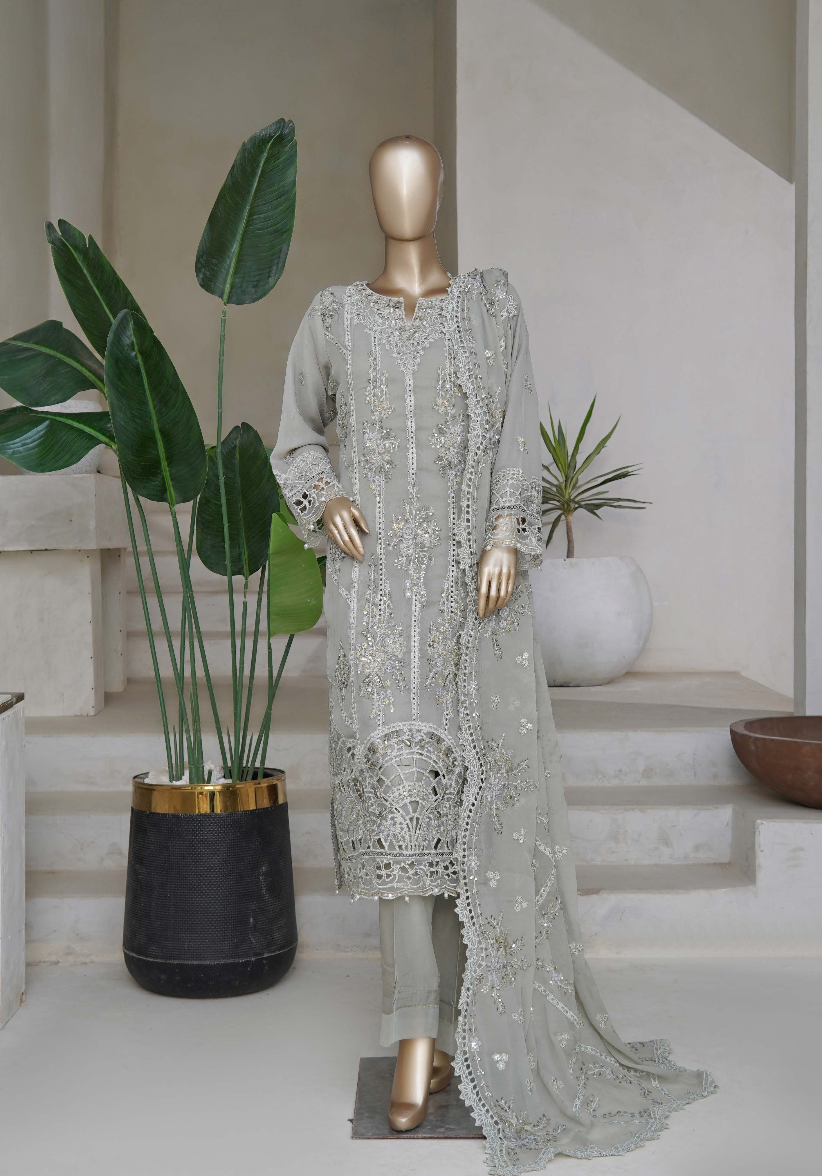 Sadabahar Afsanay Vol-15 luxury Chiffon Heavy Embroidered With Chiffon Embroidered Dupatta 3Piece RTW Collection 2025 D-01