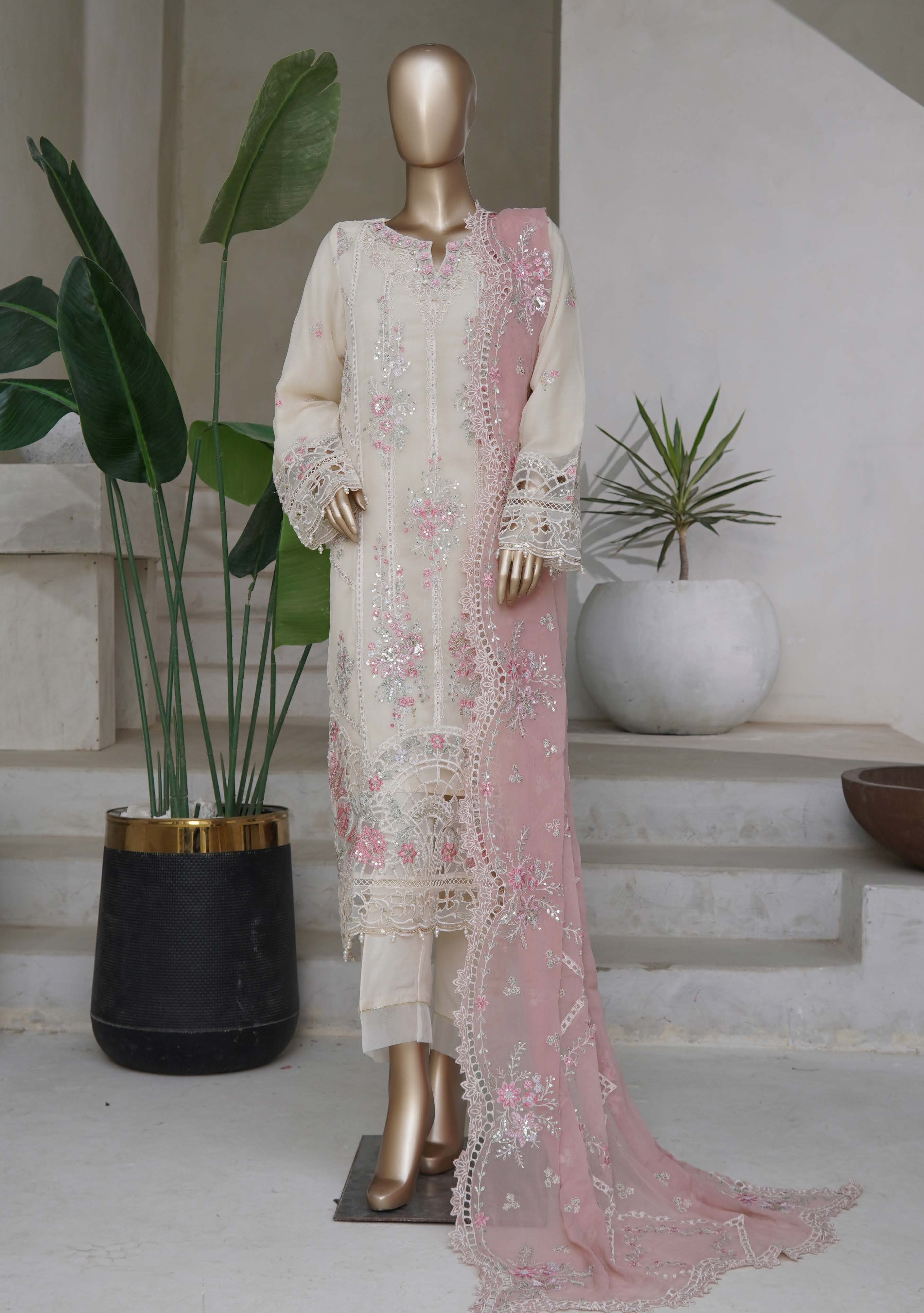 Sadabahar Afsanay Vol-15 luxury Gharara Chiffon Heavy Embroidered With Chiffon Embroidered Dupatta 3Piece RTW Collection 2025 D-05
