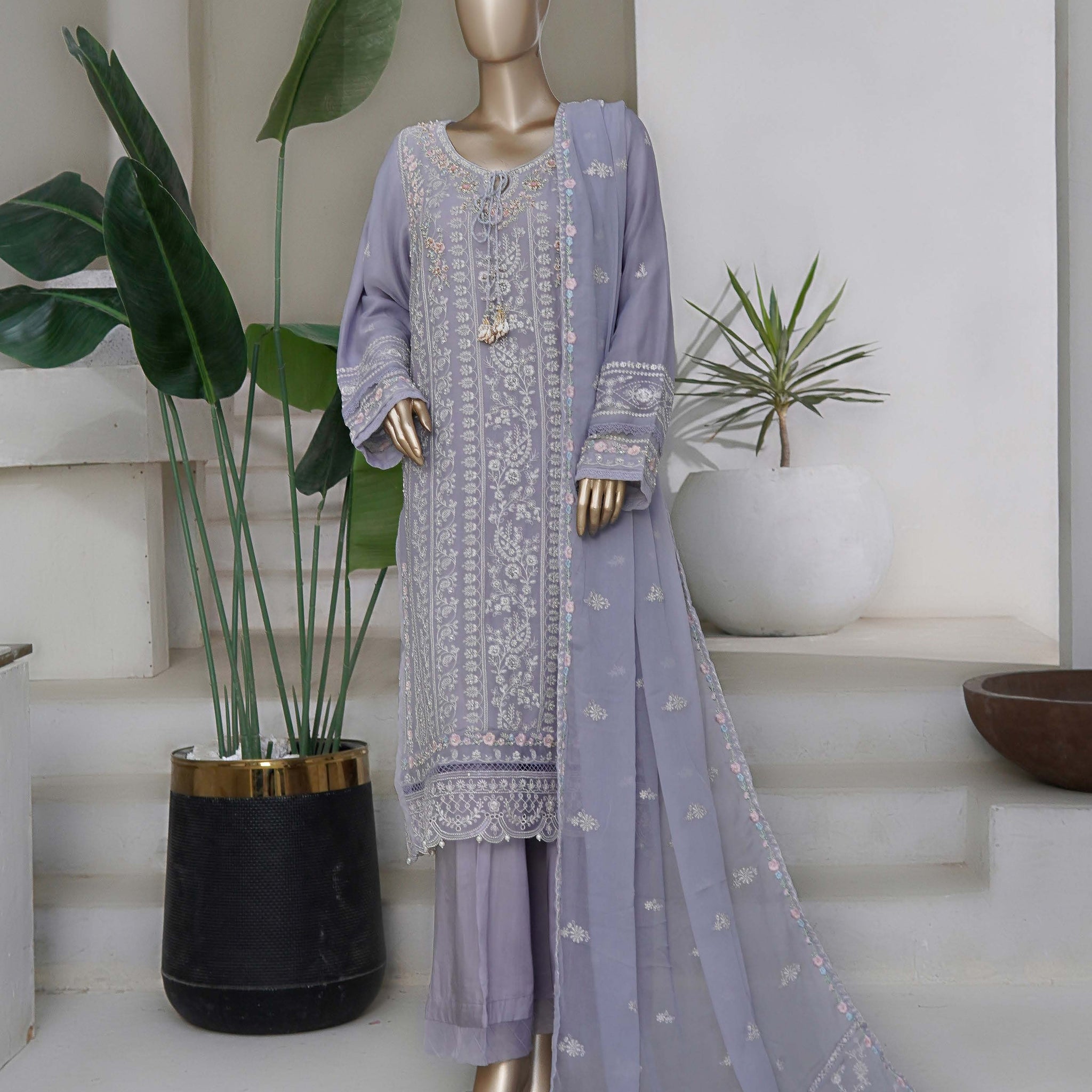 Sadabahar Afsanay Vol-15 luxury Gharara Chiffon Heavy Embroidered With Chiffon Embroidered Dupatta 3Piece RTW Collection 2025 D-06