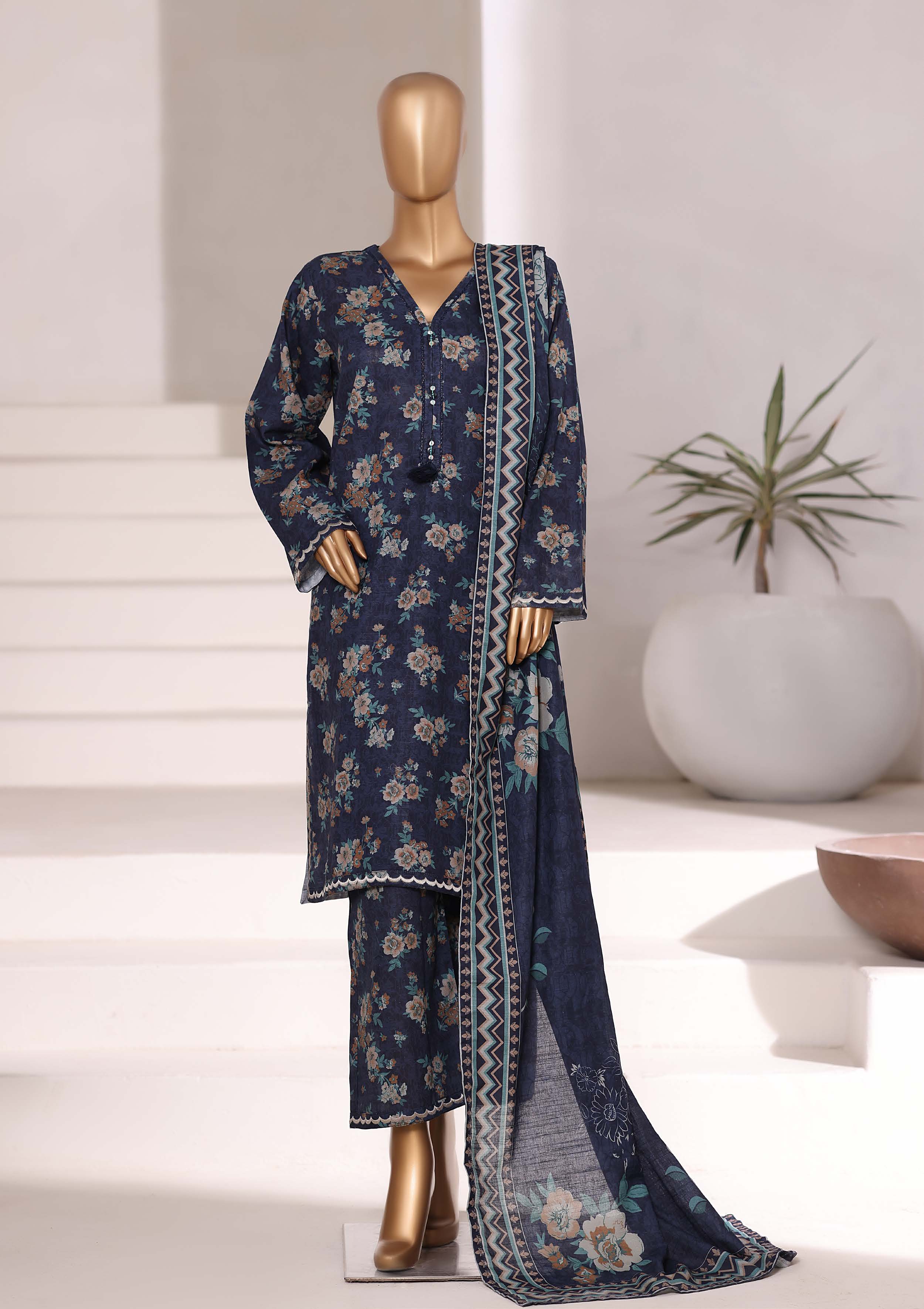 Sadabahar Printed Khadder Fall Embroidered 3pcs Stitched Collection 2025 D-03