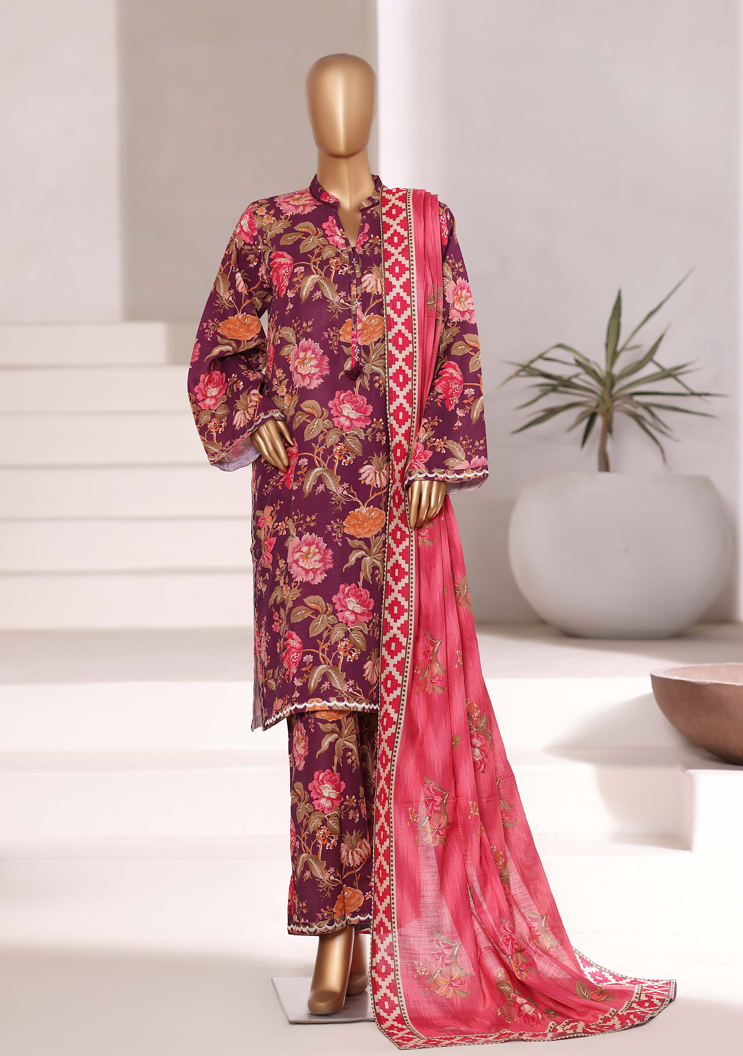 Sadabahar Printed Khadder Fall Embroidered 3pcs Stitched Collection 2025 D-04