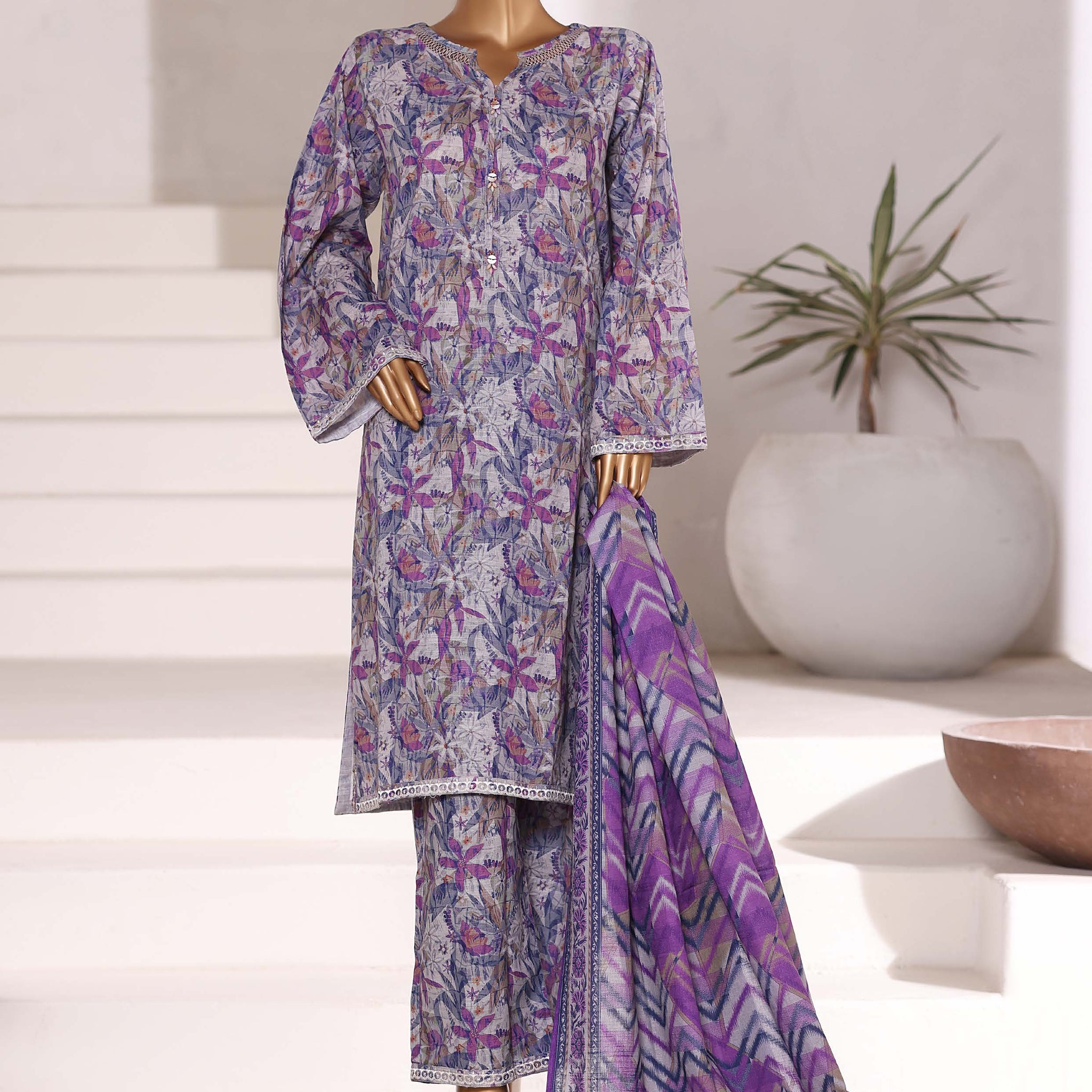 Sadabahar Printed Khadder Fall Embroidered 3pcs Stitched Collection 2025 D-05