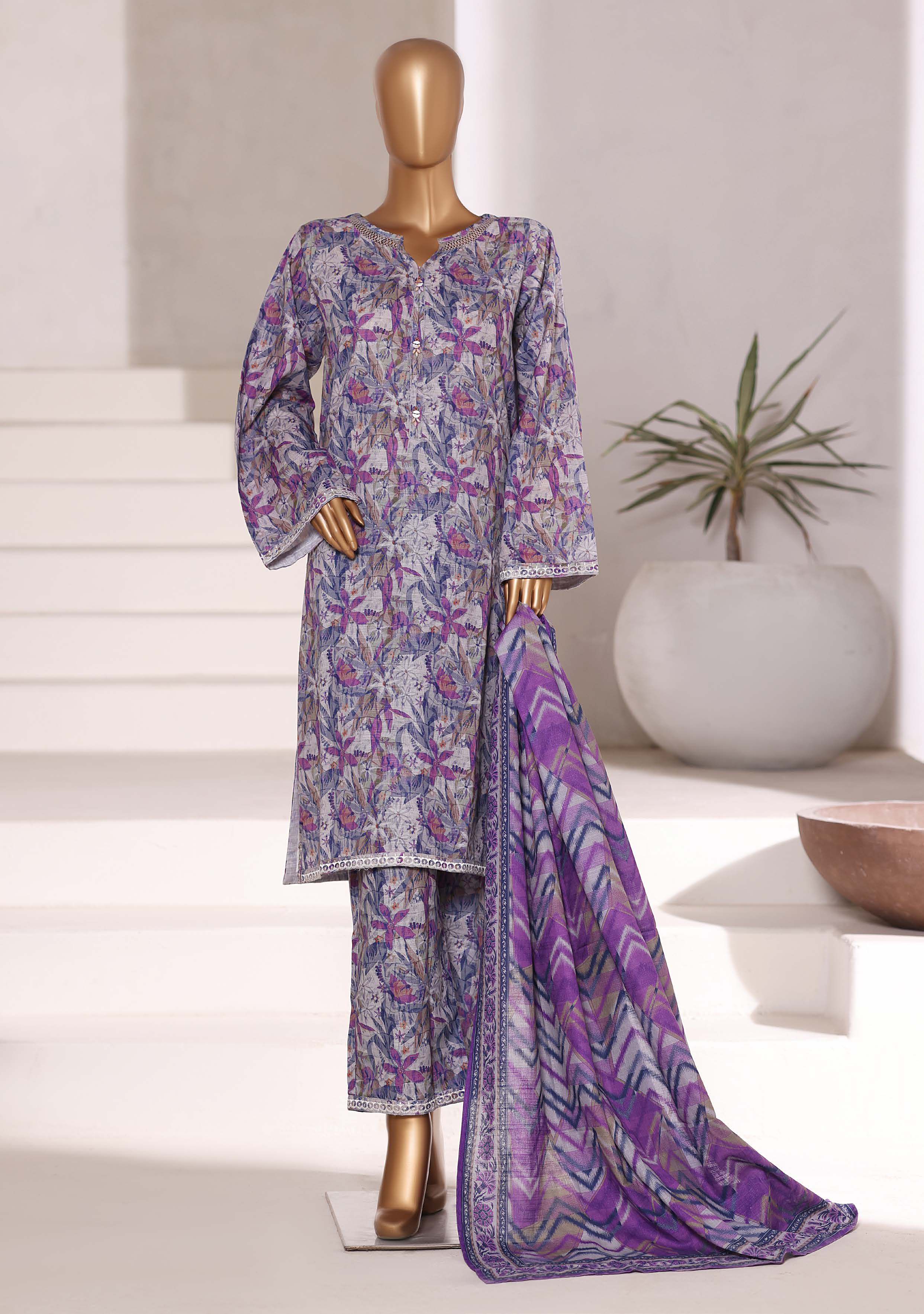 Sadabahar Printed Khadder Fall Embroidered 3pcs Stitched Collection 2025 D-05