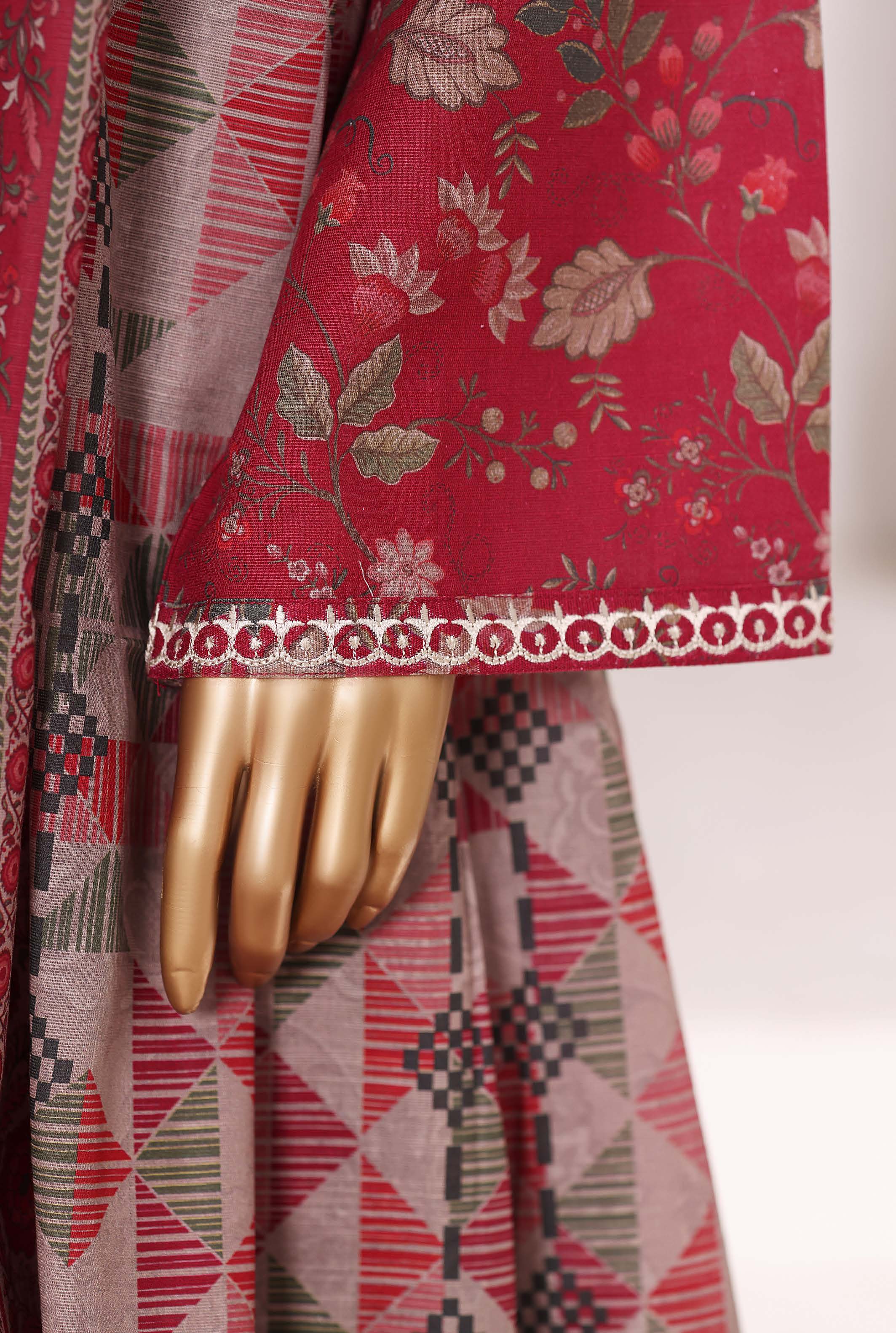 Sadabahar Printed Khadder Fall Embroidered 3pcs Stitched Collection 2025 D-02