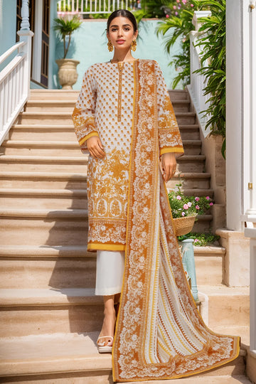 Sada Bahar Stitched 3 Piece Printed Lawn Vol-02 Collection'2025-PR-1308-Mustard