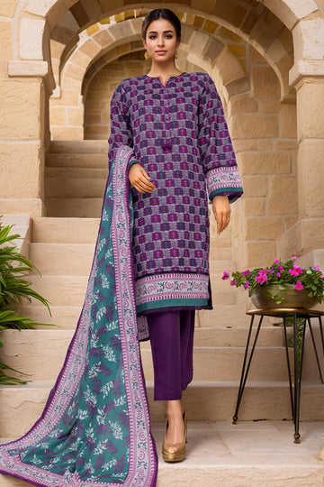 Sada Bahar Stitched 3 Piece Printed Lawn Vol-02 Collection'2025-PR-331-Purple