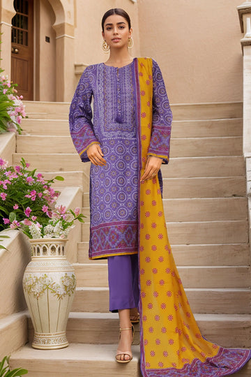 Sada Bahar Stitched 3 Piece Printed Lawn Vol-04 Collection'2025-PR-322-Purple