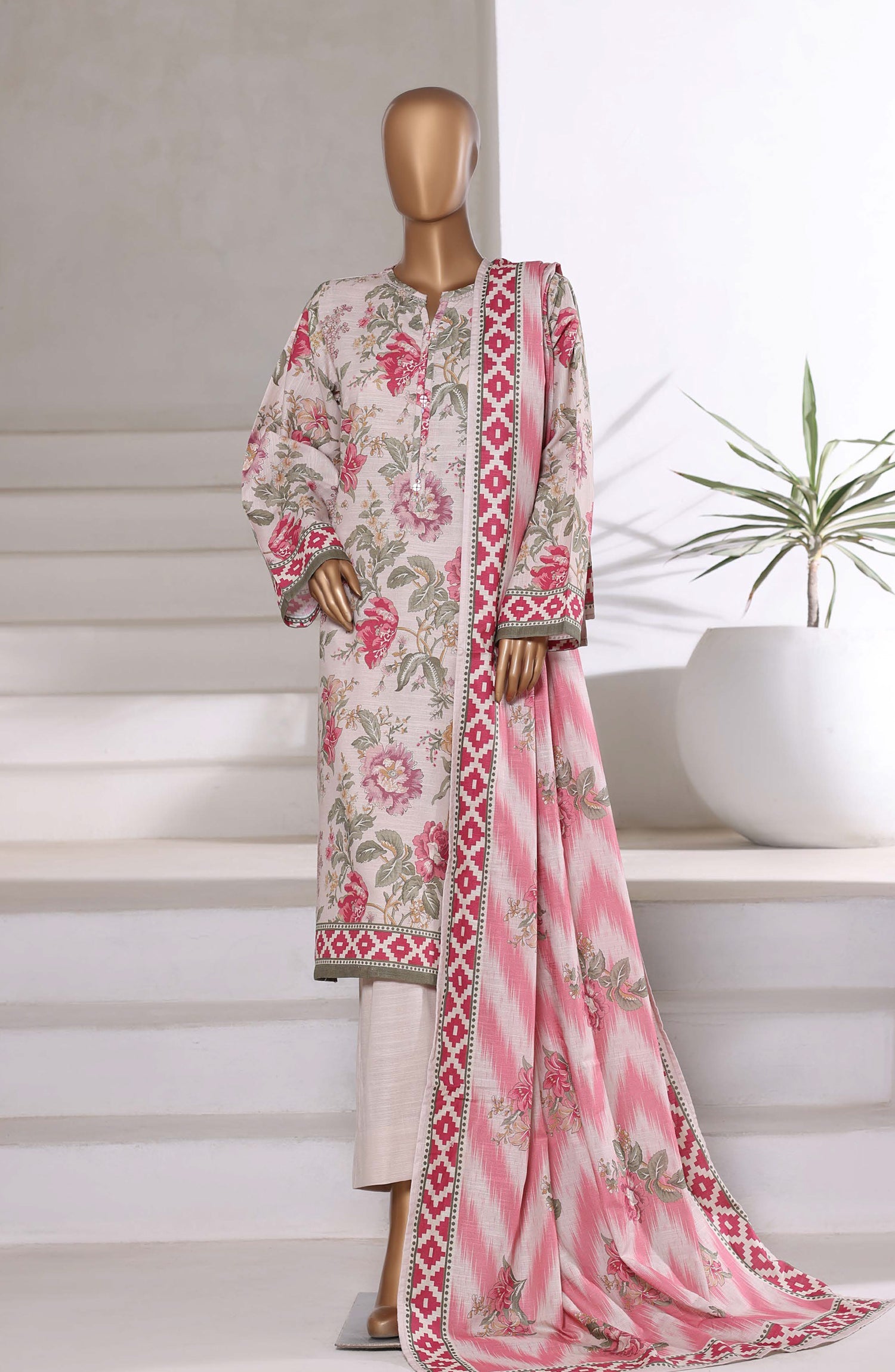 Sadabahar Printed Khadder 3pcs Stitched Vol-1 Collection 2025 D-02