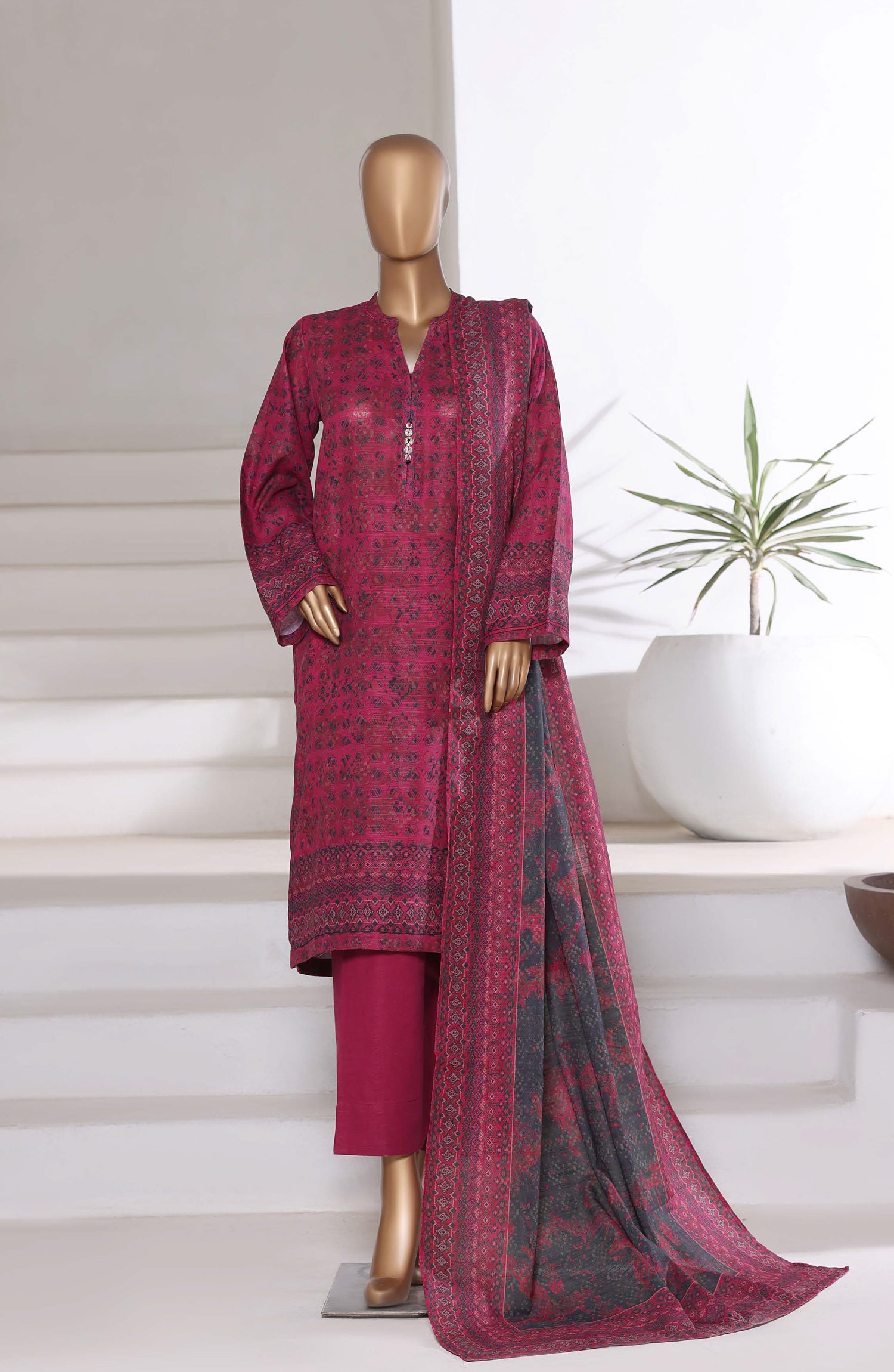 Sadabahar Printed Khadder 3pcs Stitched Vol-1 Collection 2025 D-03