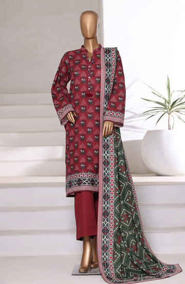 Sadabahar Printed Khadder 3pcs Stitched Vol-1 Collection 2025 D-05