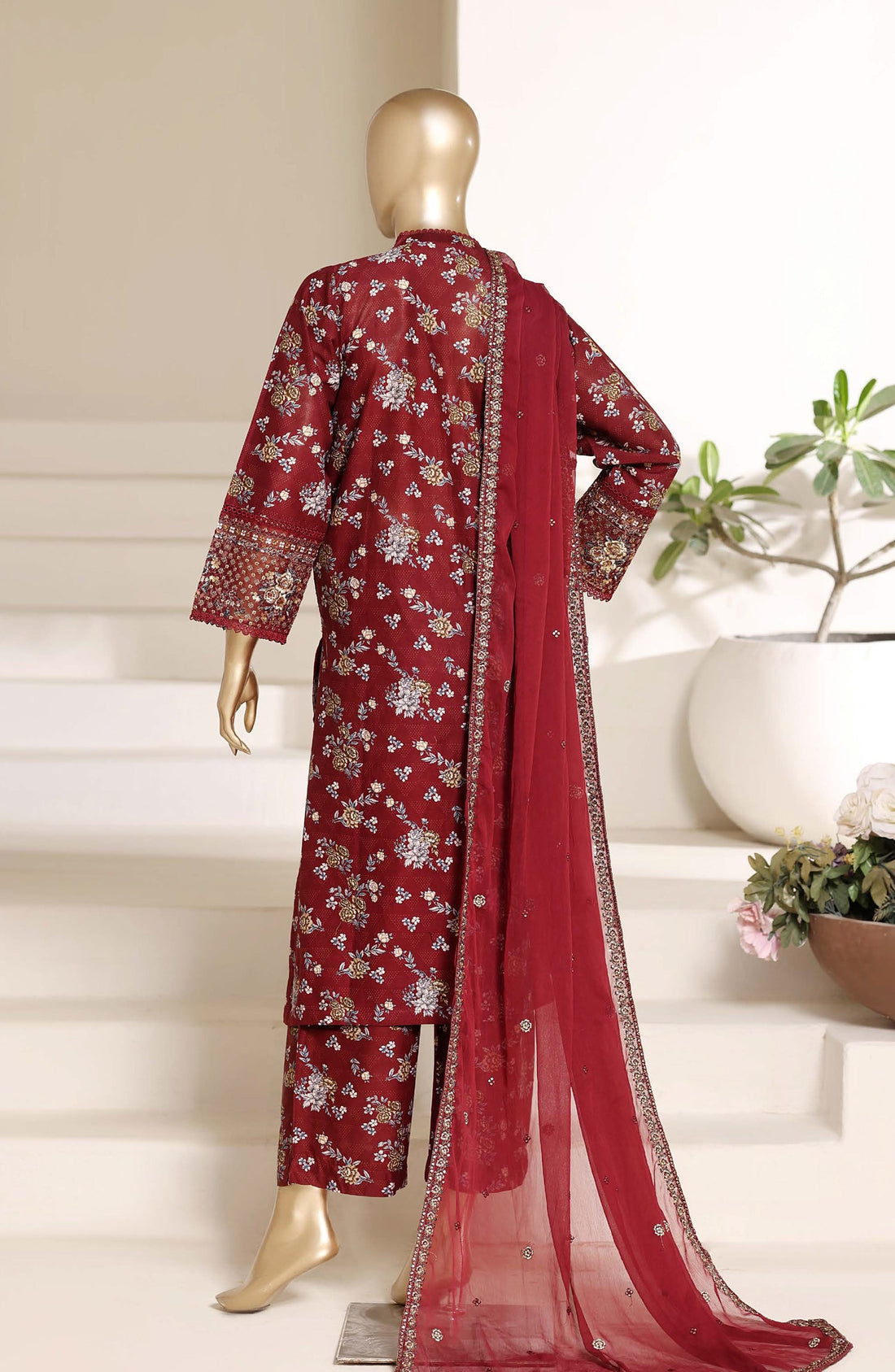 Sadabahar Luxury Lawn Festive Regal Festive Eid Edition Heavy Embroidered With Chiffon Embroidery Dupatta 3Piece stitched Ready to Wear Collection 2026 D-02