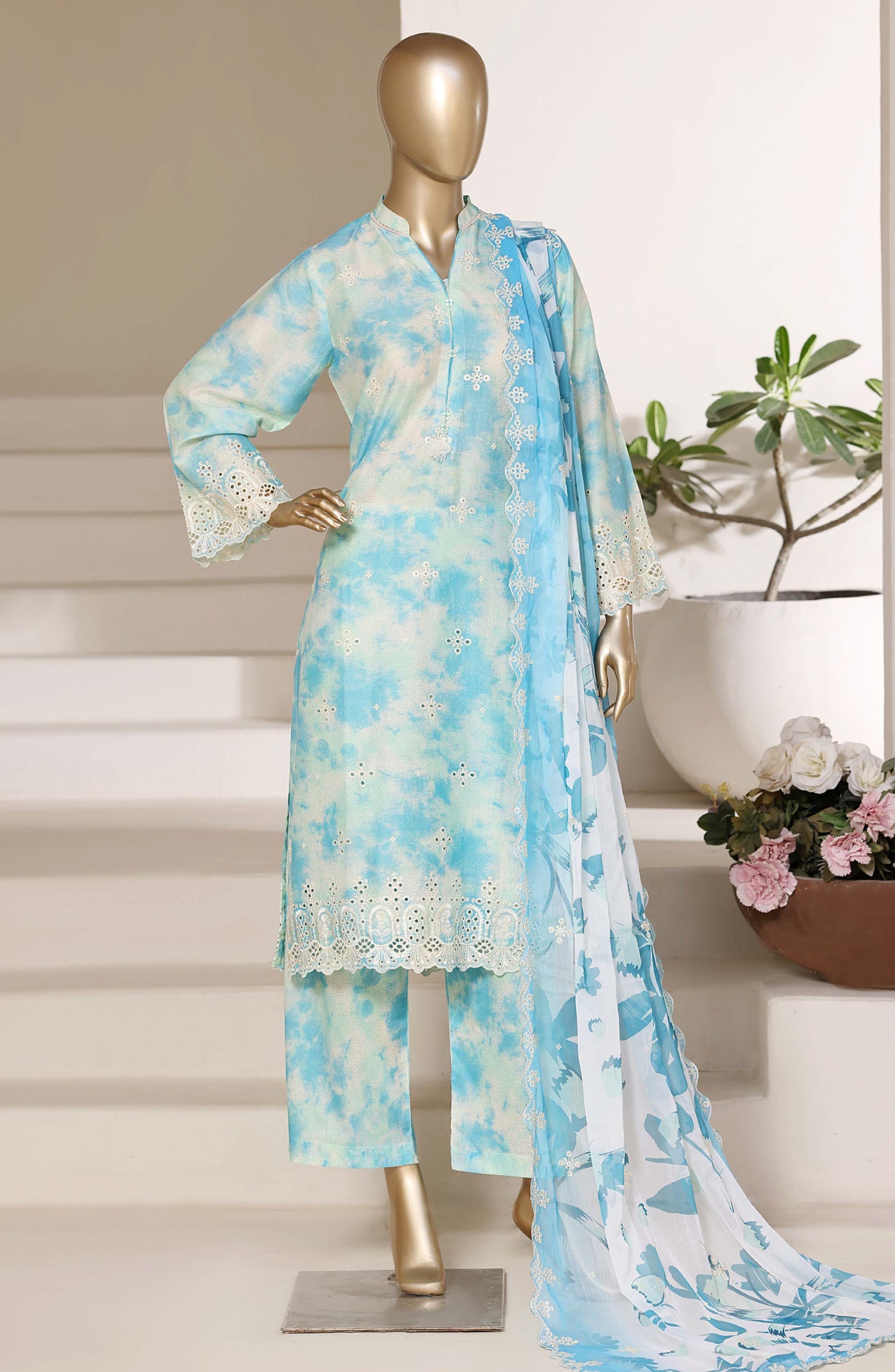 Sadabahar Luxury Lawn Festive Regal Festive Eid Edition Heavy Embroidered With Chiffon Embroidery Dupatta 3Piece stitched Ready to Wear Collection 2026 D-05