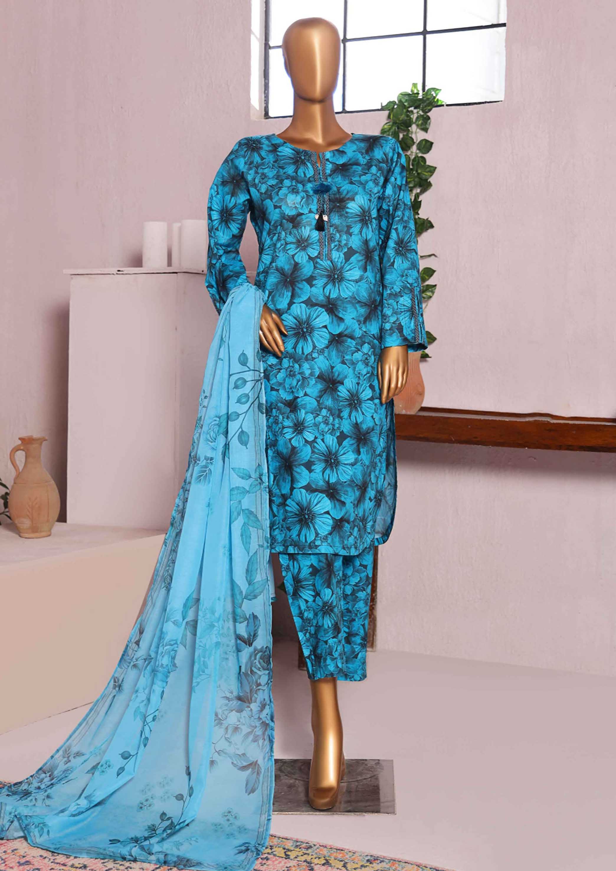Sumi Textile Ready to Wear INTERMIX Cambric Printed 3PC Collection 2025 D-02