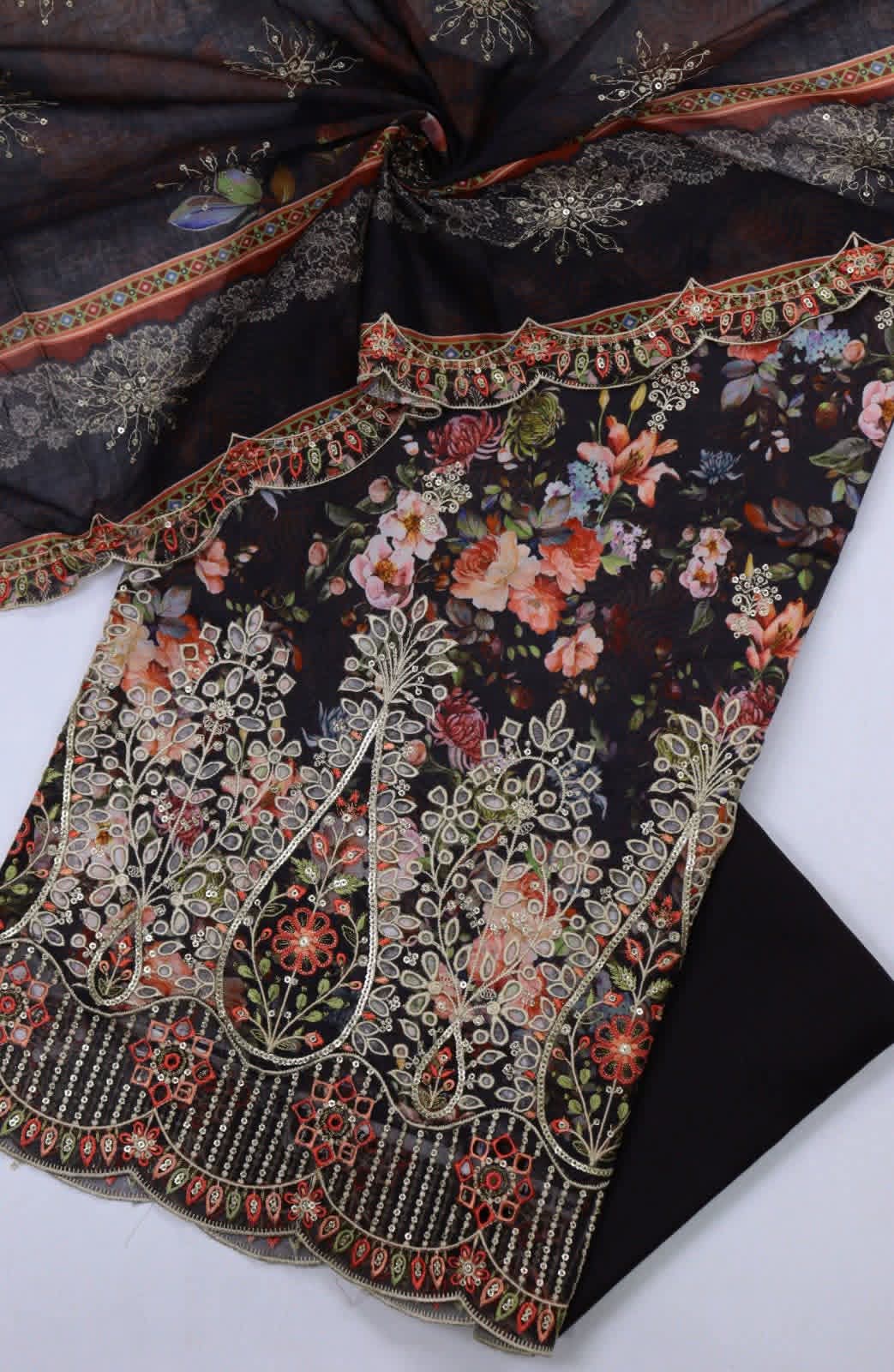 BIN SAEED Luxury Mid Summer Embroidery 3Piece Unstitched COLLECTION 2025 D-01