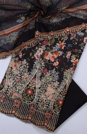 BIN SAEED Luxury Mid Summer Embroidery 3Piece Unstitched COLLECTION 2025 D-01