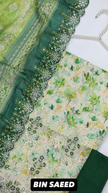 BIN SAEED Luxury Mid Summer Embroidery 3Piece Unstitched COLLECTION 2025 D-10