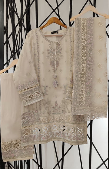 SADABAHAR LUXURY FORMAL FESTIVE °MAHPARA° ORGANZA EMBROIDERED 3PIECE STITCHED COLLECTION 2025. D-07