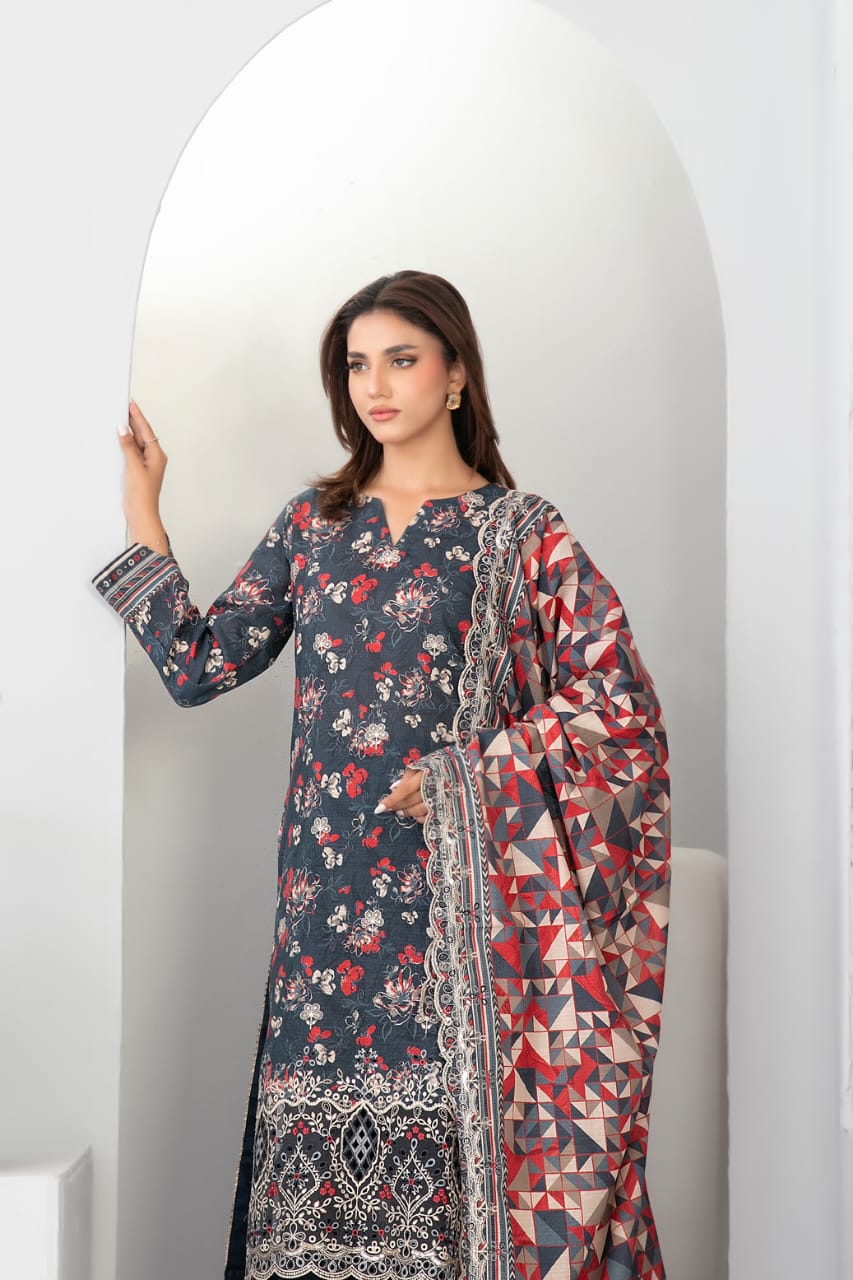 TAWAKKAL MADEA EMBROIDERED KHADDAR 3PIECE UNSTITCHED COLLECTION 2025 D 05
