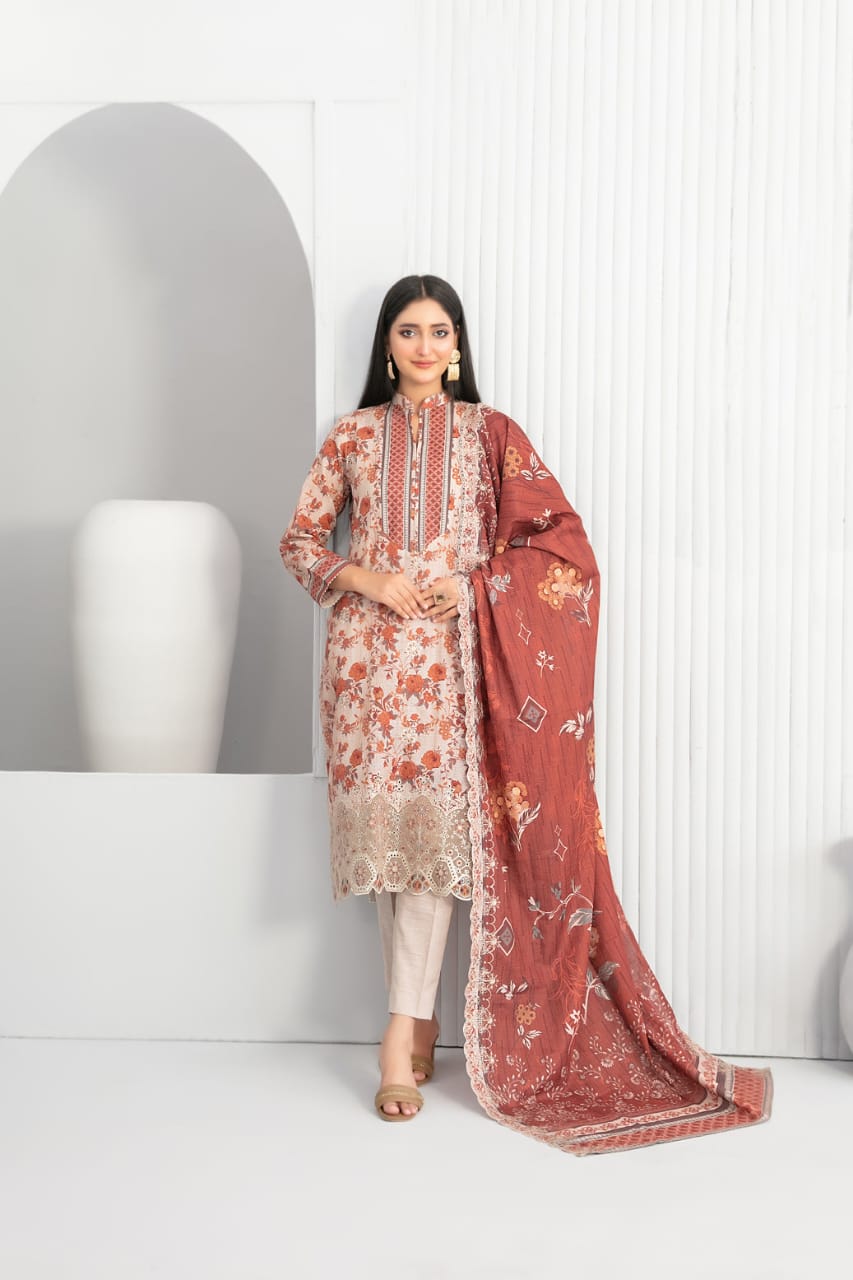 TAWAKKAL MADEA EMBROIDERED KHADDAR 3PIECE UNSTITCHED COLLECTION 2025 D 07