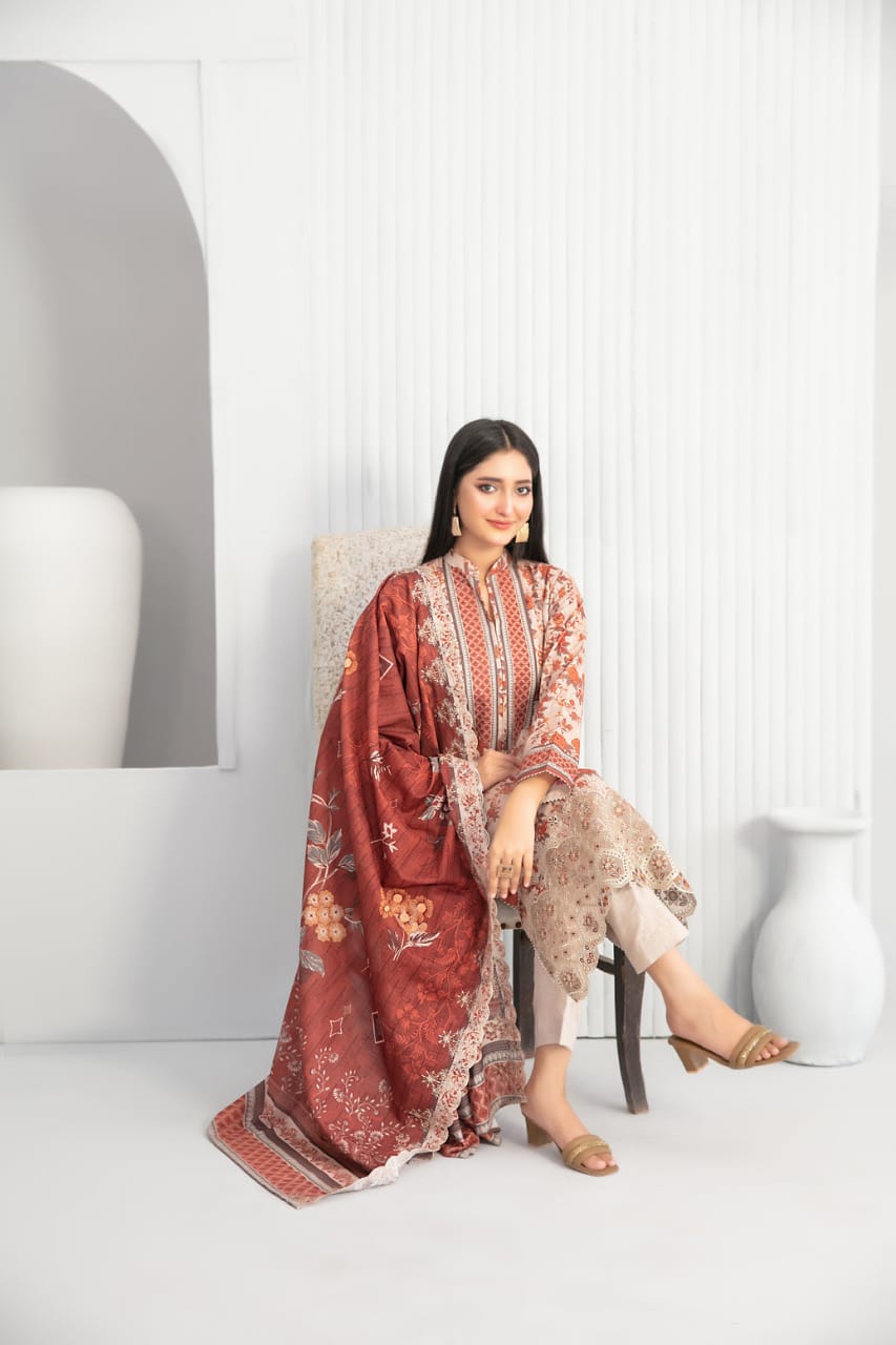 TAWAKKAL MADEA EMBROIDERED KHADDAR 3PIECE UNSTITCHED COLLECTION 2025 D 07