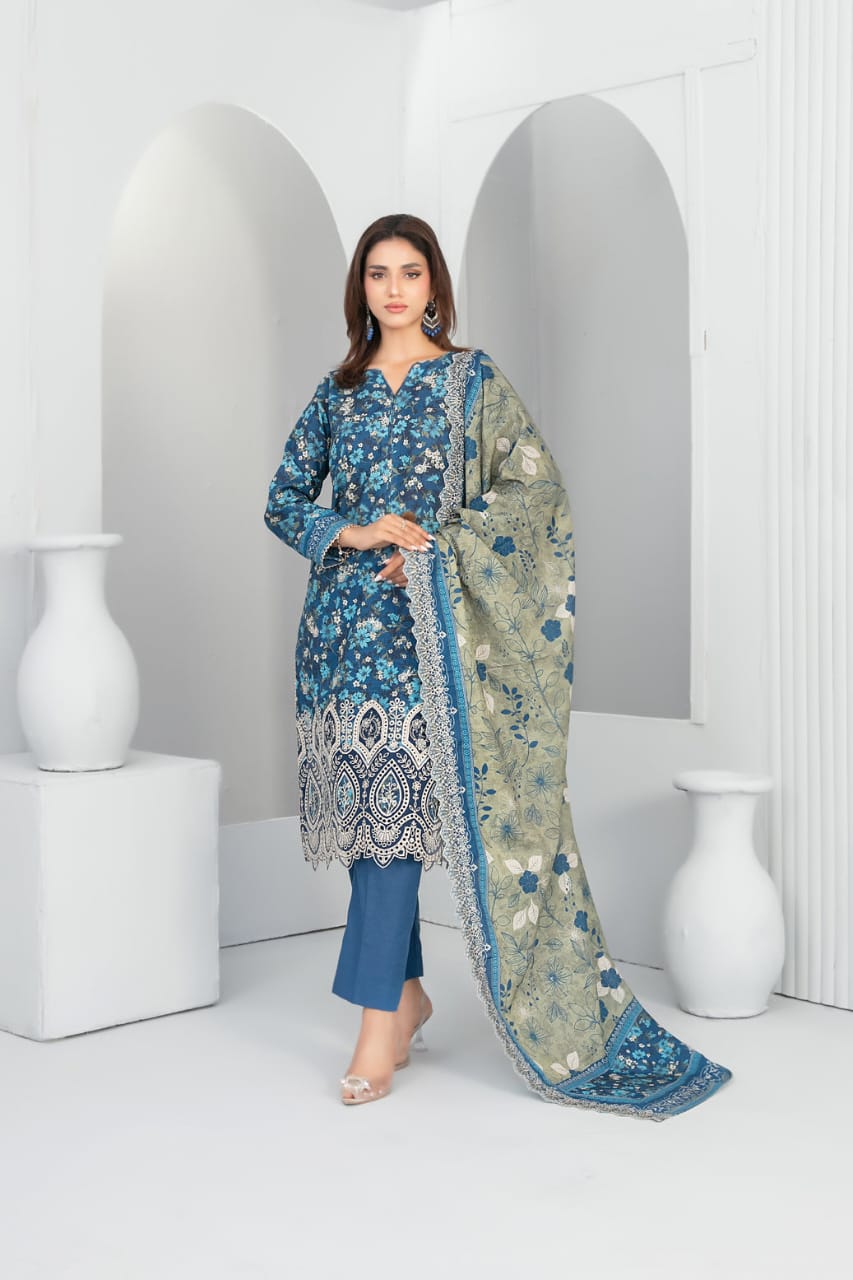 TAWAKKAL MADEA EMBROIDERED KHADDAR 3PIECE UNSTITCHED COLLECTION 2025 D 06