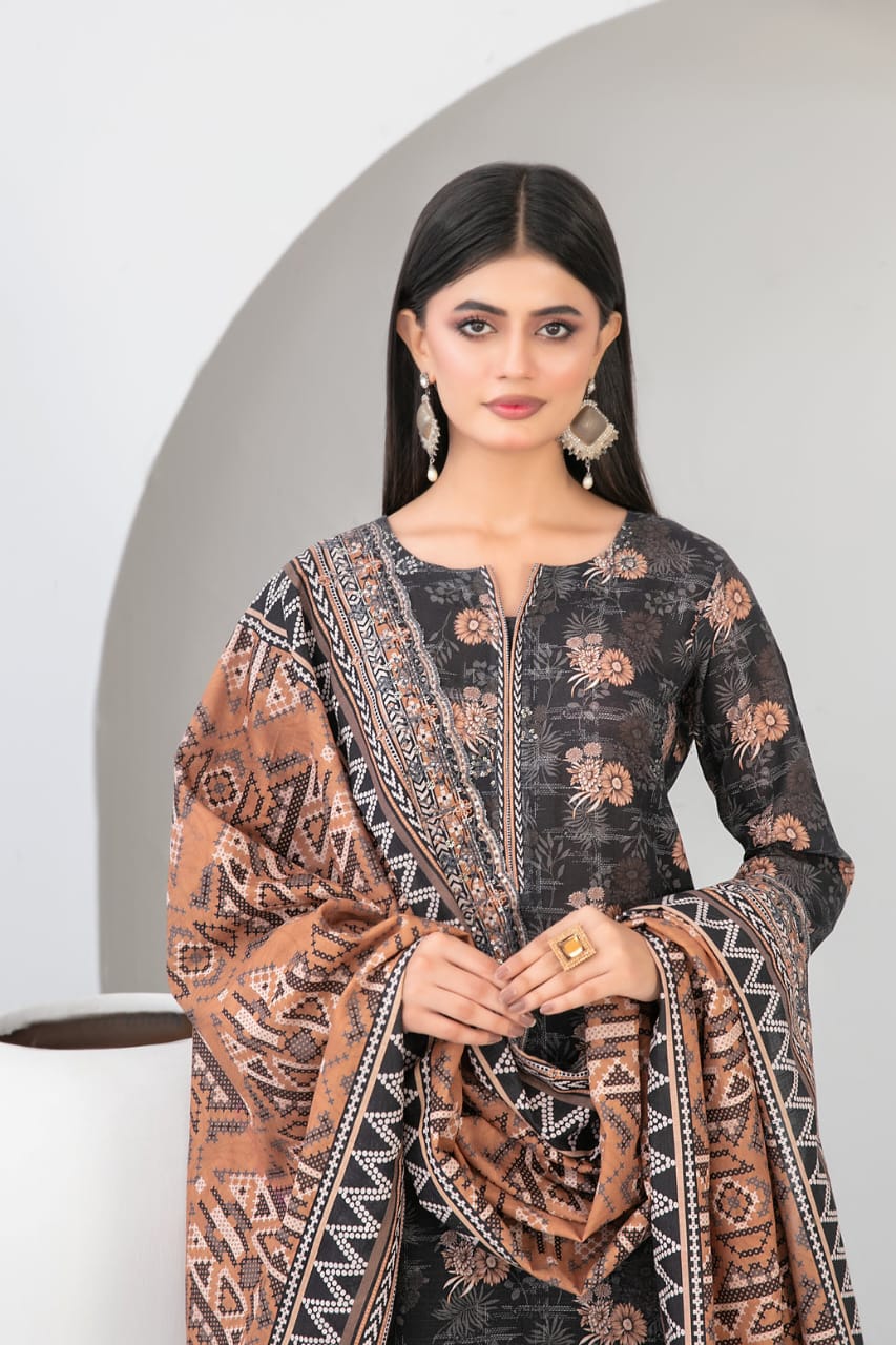 TAWAKKAL MADEA EMBROIDERED KHADDAR 3PIECE UNSTITCHED COLLECTION 2025 D 02