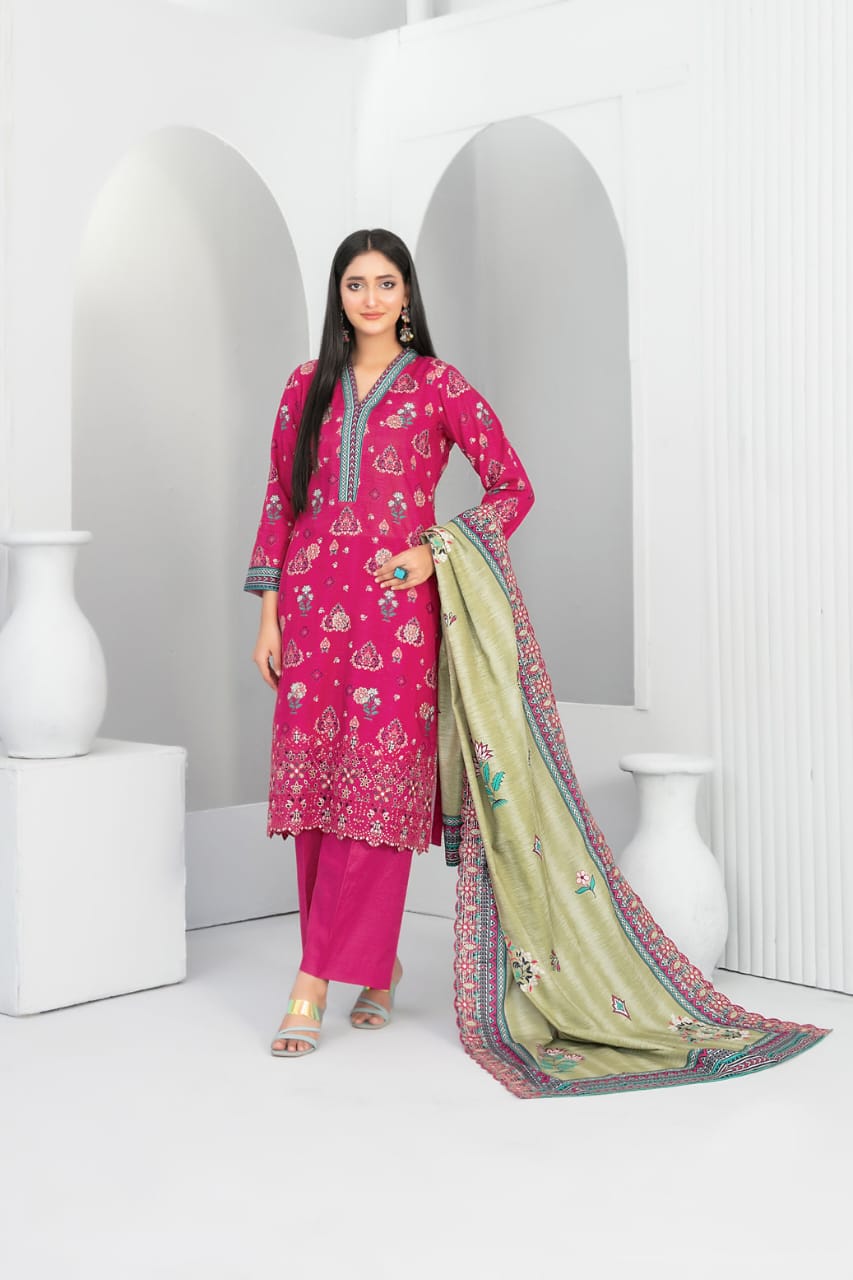 TAWAKKAL MADEA EMBROIDERED KHADDAR 3PIECE UNSTITCHED COLLECTION 2025 D 03