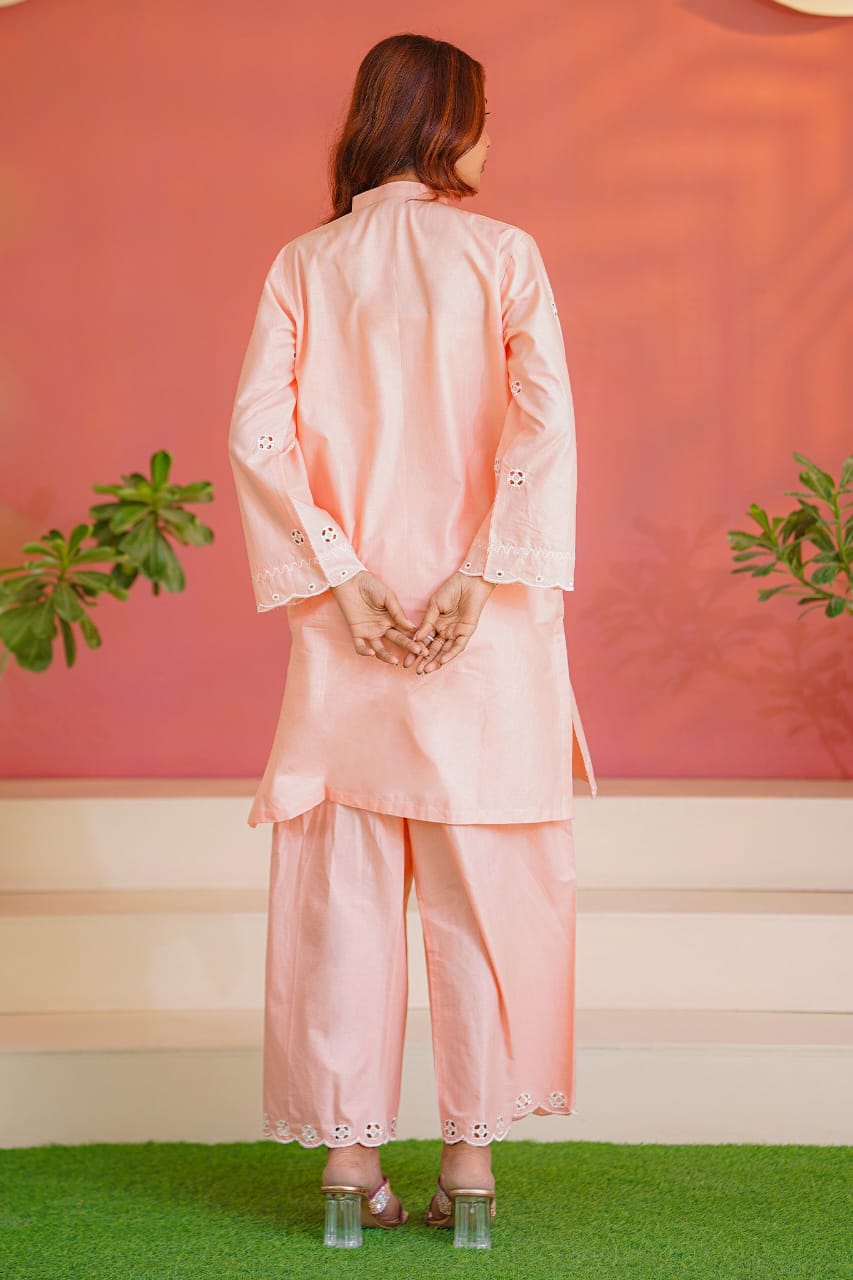 Ayesha Fabrics Present's RTW Daily Drop—Solid Cotton Shirt EMB with Cotton Trouser 2PC Collection 2025 D-102