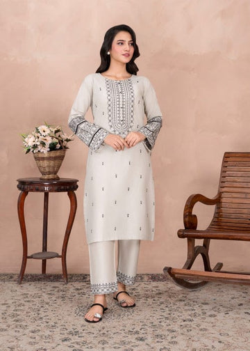 Ayesha Fabrics Present's RTW Daily Drop—Solid Cotton Shirt EMB with Cotton Trouser 2PC Collection 2025 D-103