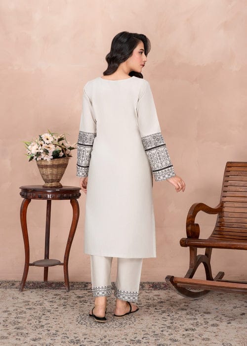 Ayesha Fabrics Present's RTW Daily Drop—Solid Cotton Shirt EMB with Cotton Trouser 2PC Collection 2025 D-103