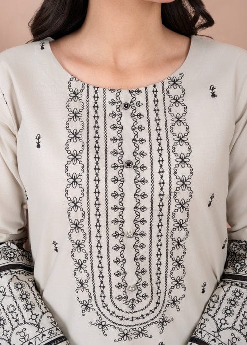 Ayesha Fabrics Present's RTW Daily Drop—Solid Cotton Shirt EMB with Cotton Trouser 2PC Collection 2025 D-103