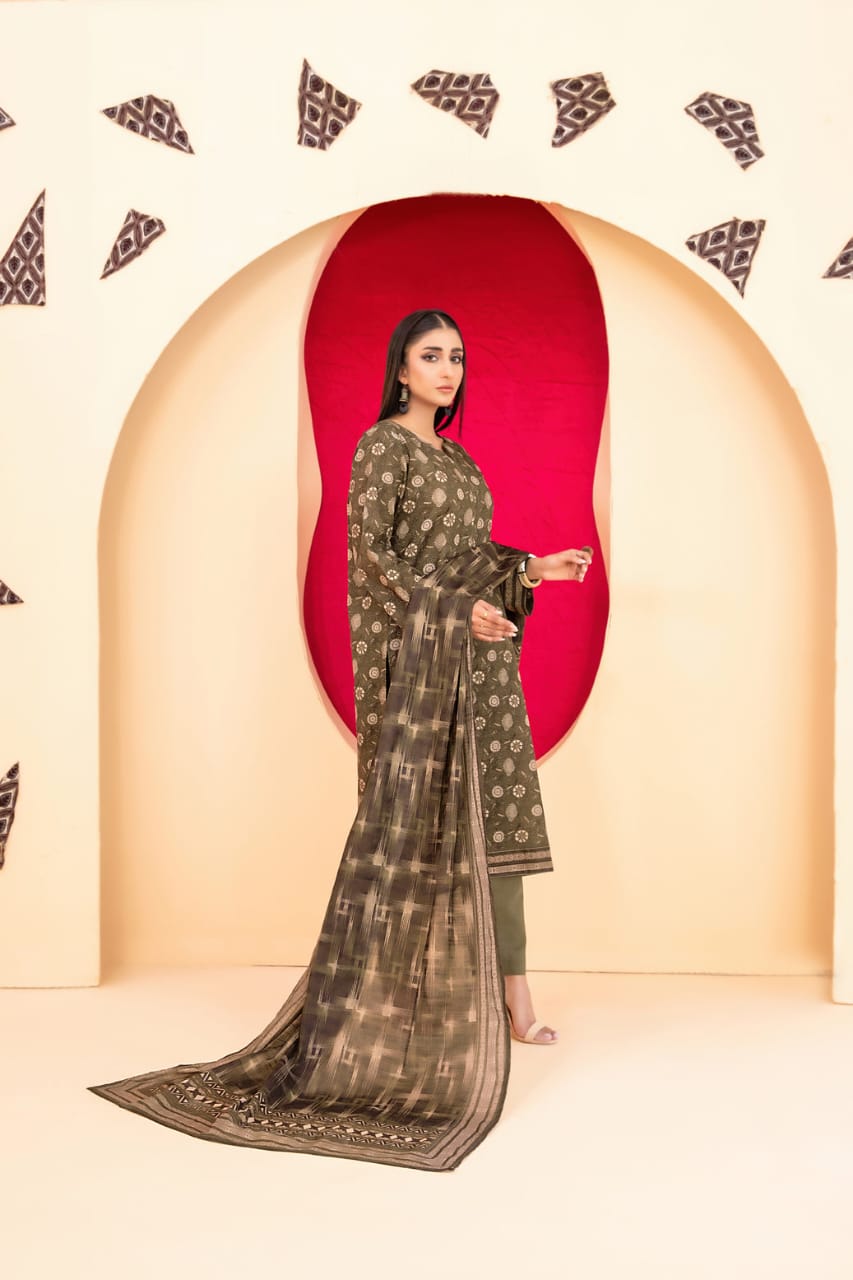 TAWAKKAL ROSHNI KHADDAR PRINTED 3PIECE UNSTITCHED COLLECTION 2025 D 09.