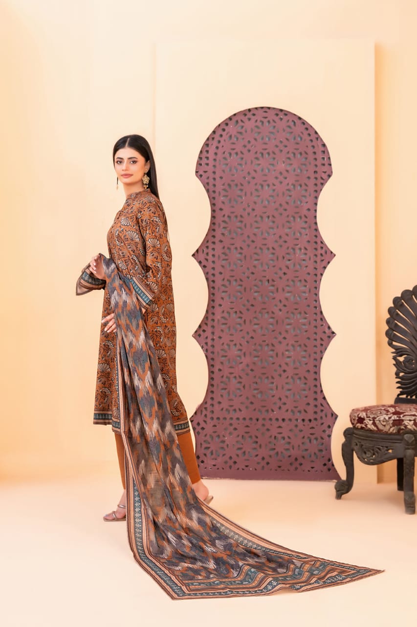 TAWAKKAL ROSHNI KHADDAR PRINTED 3PIECE UNSTITCHED COLLECTION 2025 D-05
