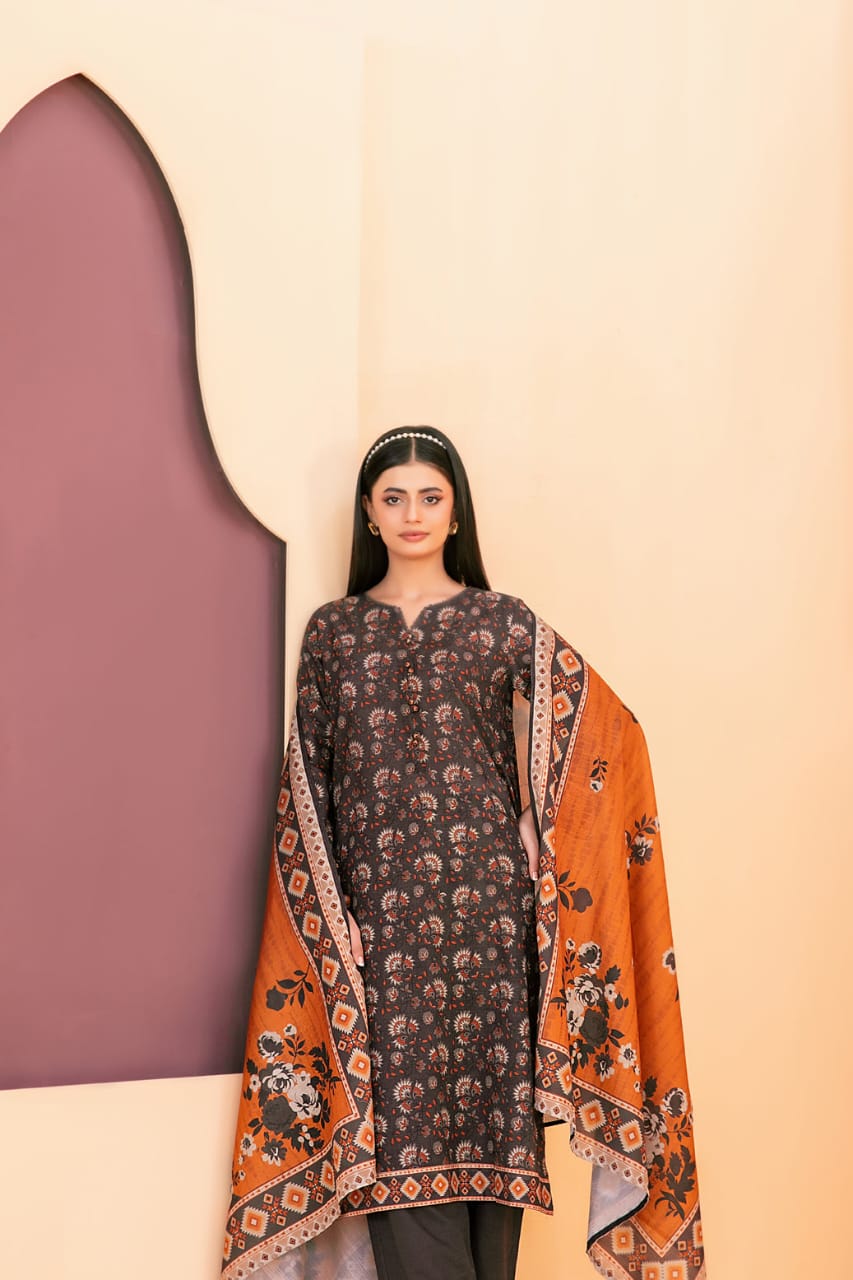 TAWAKKAL ROSHNI KHADDAR PRINTED 3PIECE UNSTITCHED COLLECTION 2025 D 08