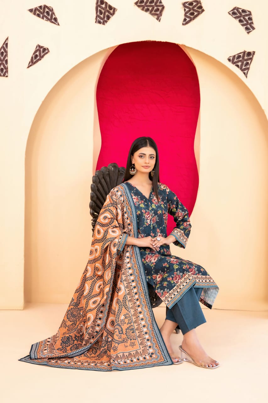 TAWAKKAL ROSHNI KHADDAR PRINTED 3PIECE UNSTITCHED COLLECTION 2025 D 07