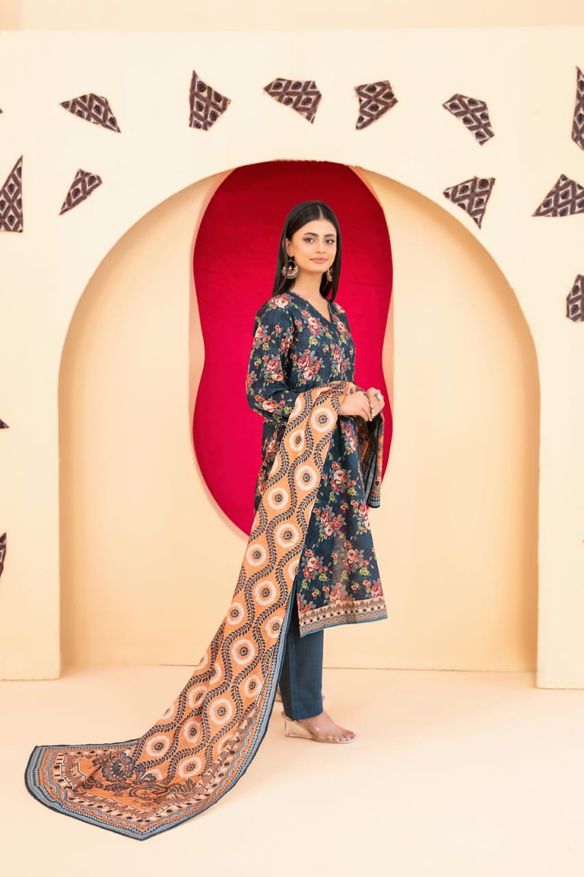 TAWAKKAL ROSHNI KHADDAR PRINTED 3PIECE UNSTITCHED COLLECTION 2025 D 07