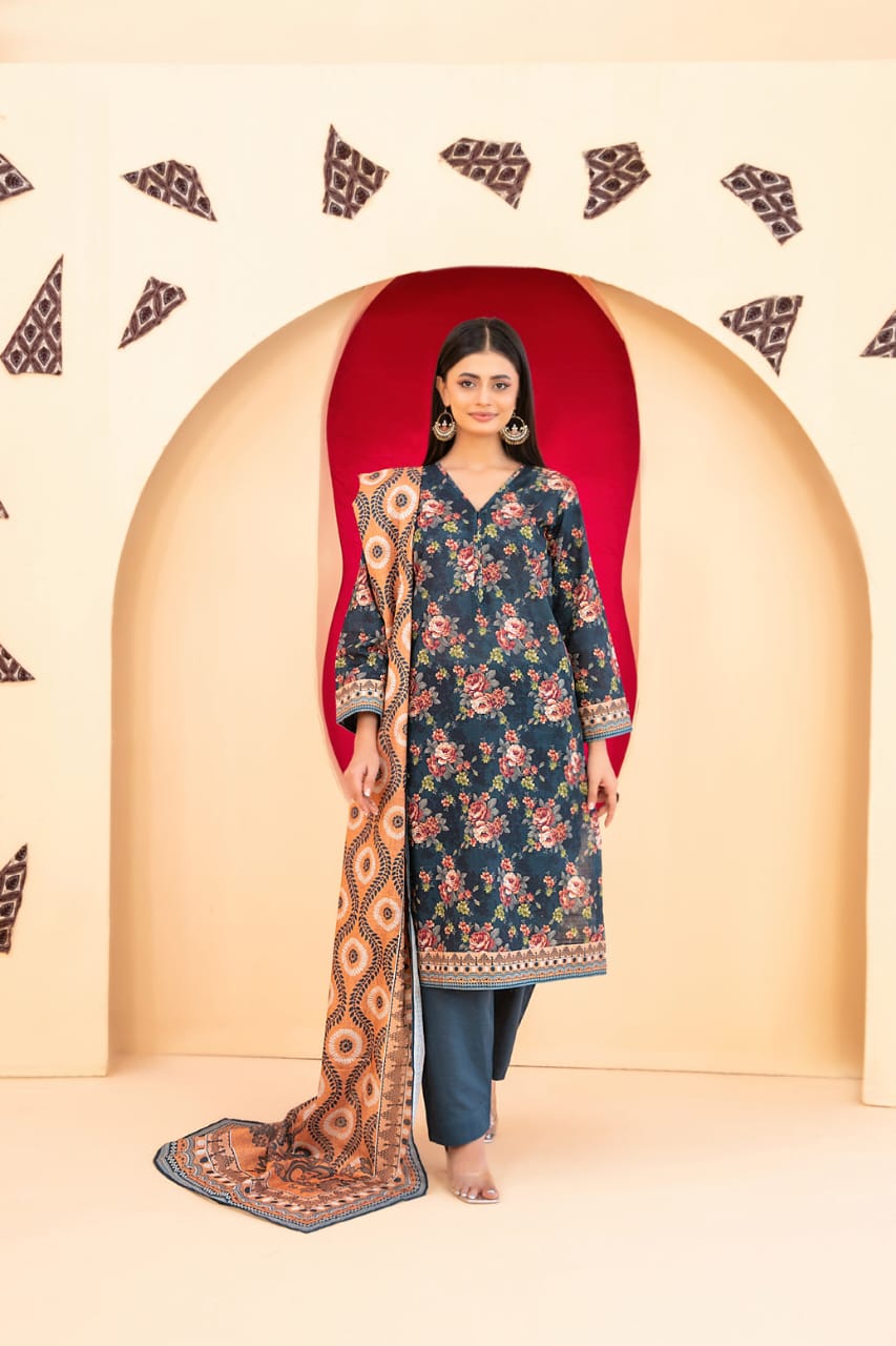 TAWAKKAL ROSHNI KHADDAR PRINTED 3PIECE UNSTITCHED COLLECTION 2025 D 07