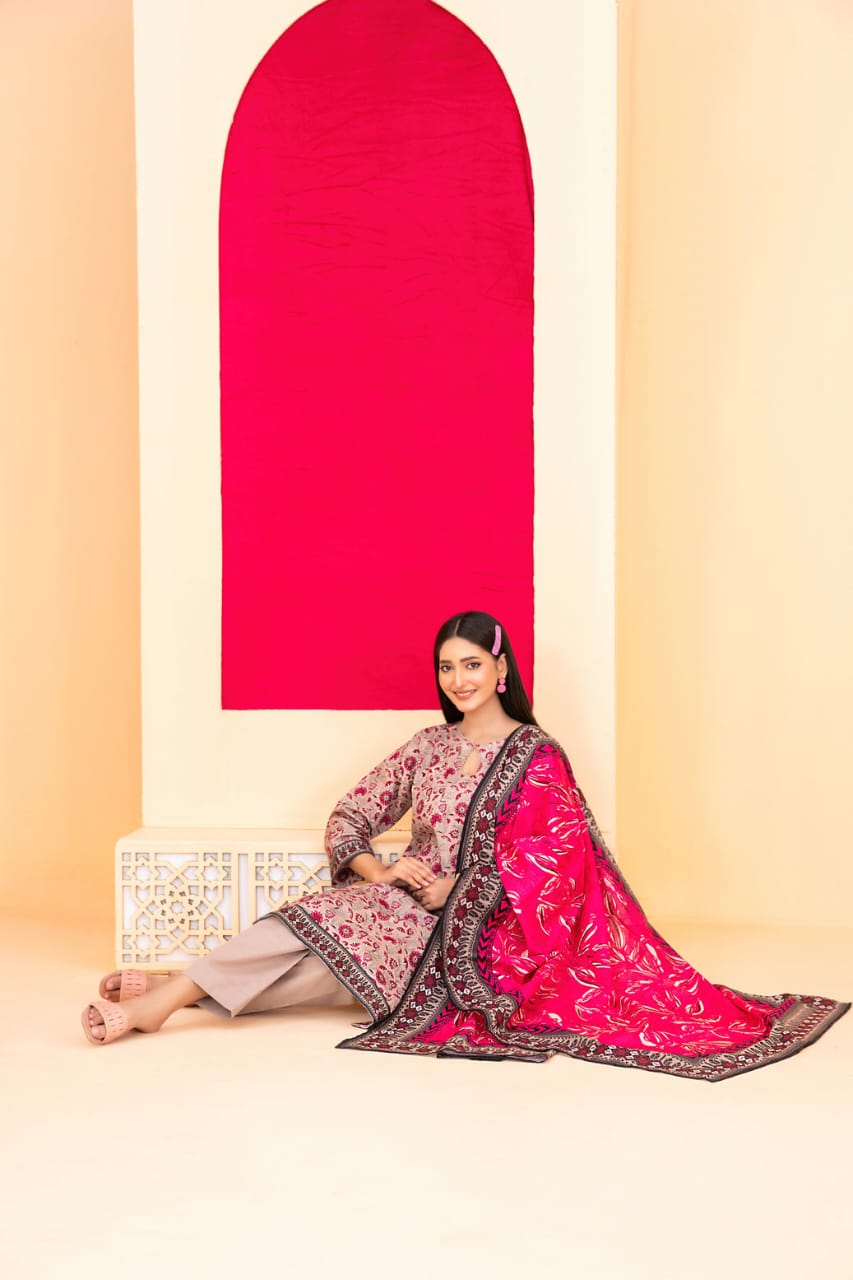 TAWAKKAL ROSHNI KHADDAR PRINTED 3PIECE UNSTITCHED COLLECTION 2025 D 03