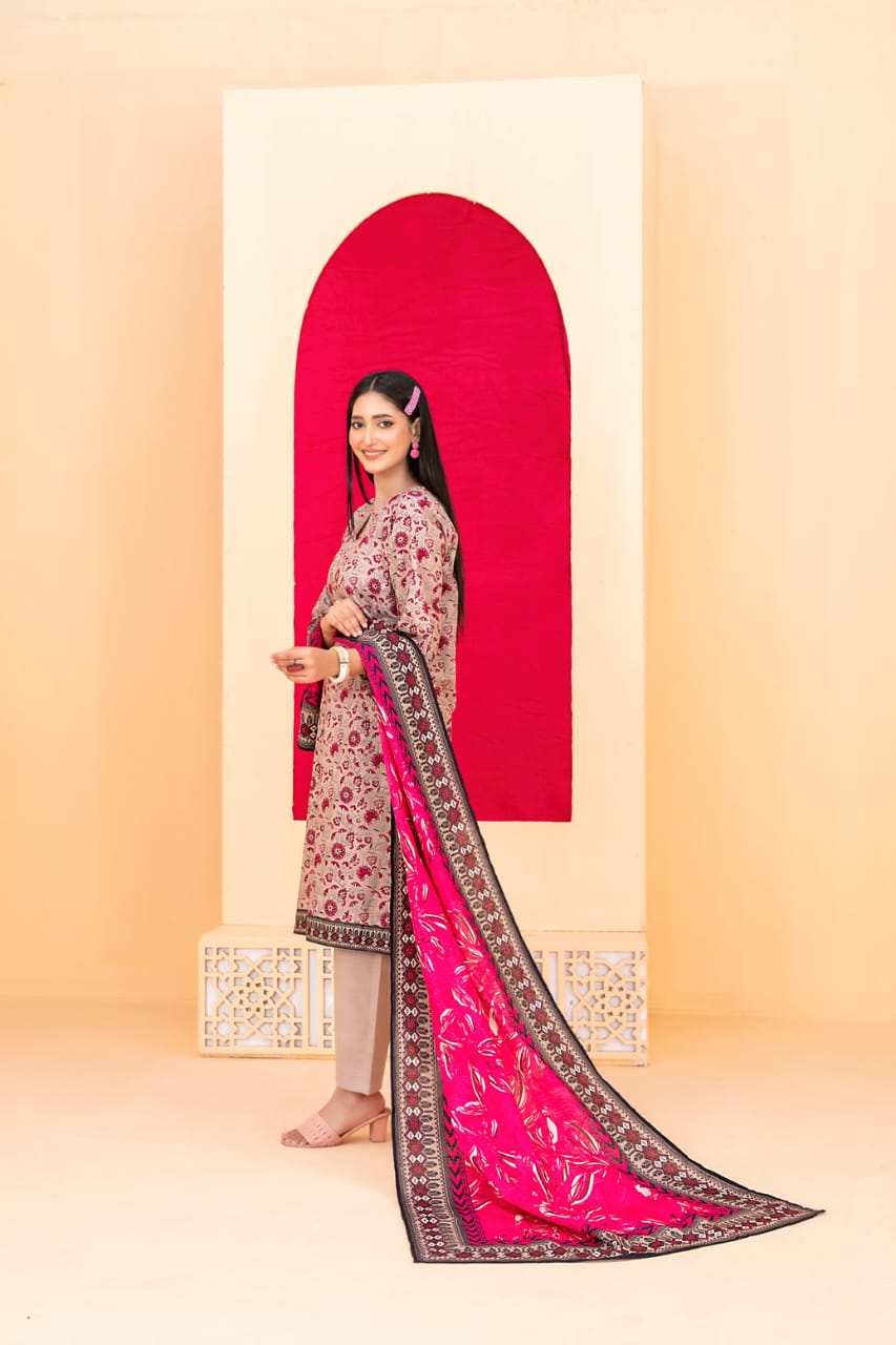 TAWAKKAL ROSHNI KHADDAR PRINTED 3PIECE UNSTITCHED COLLECTION 2025 D 03