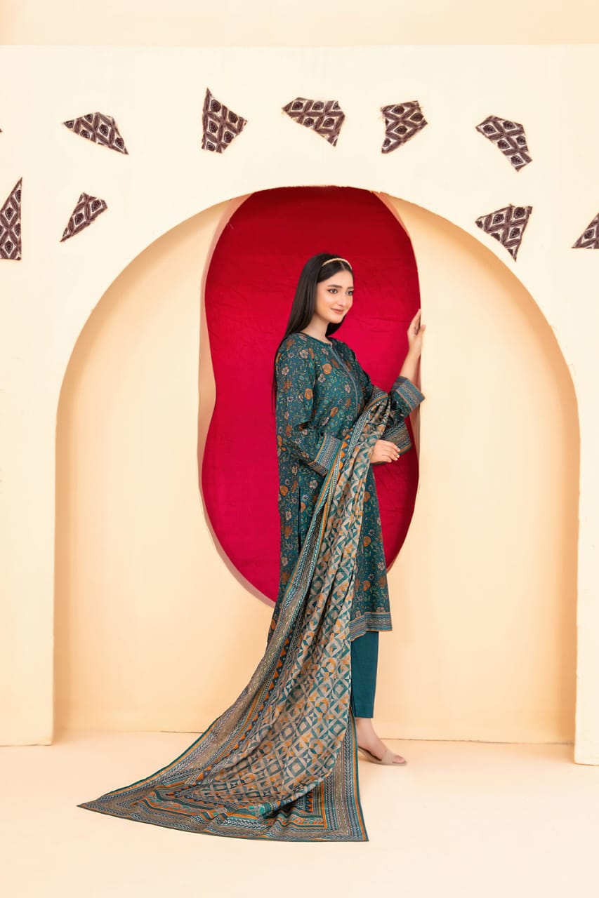 TAWAKKAL ROSHNI KHADDAR PRINTED 3PIECE UNSTITCHED COLLECTION 2025 D 04