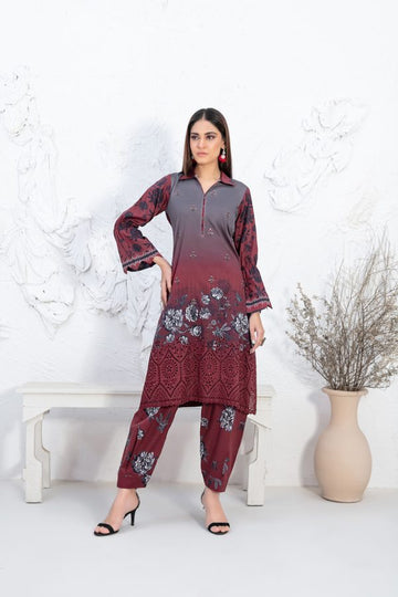 Tawwakal Fabric by Un-Stitched Laserkari Daman Embroidered Digital Printed Lawn Shirt D-03