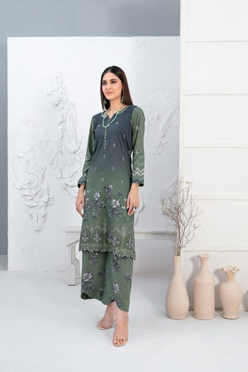 Tawwakal Fabric by Un-Stitched Laserkari Daman Embroidered Digital Printed Lawn Shirt D-04